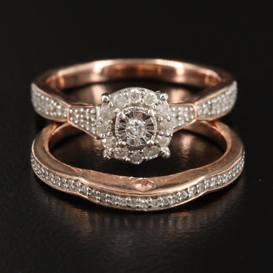 Sterling 0.34 CTW Diamond Rings