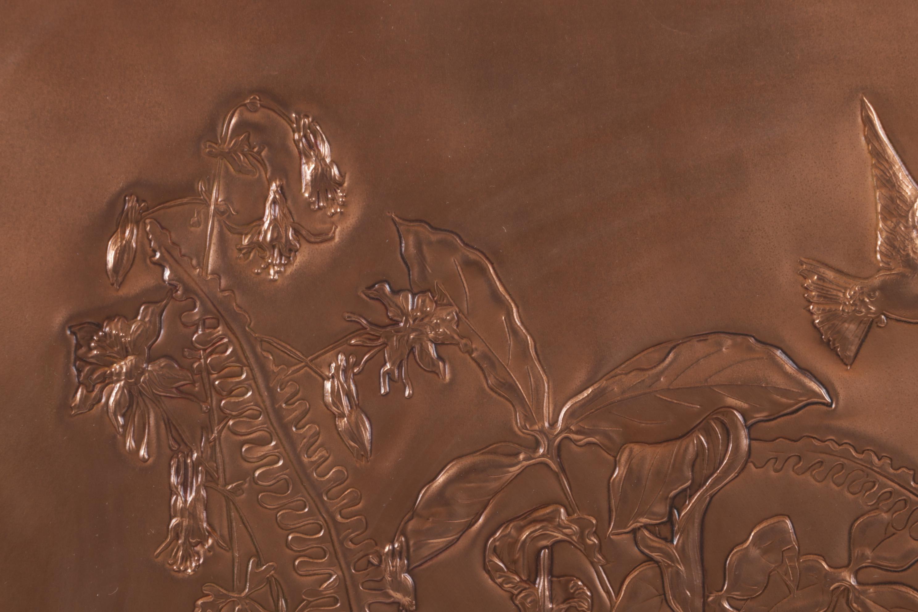 Linda Greenway Copper Repoussé Relief Wall Hanging, 1985