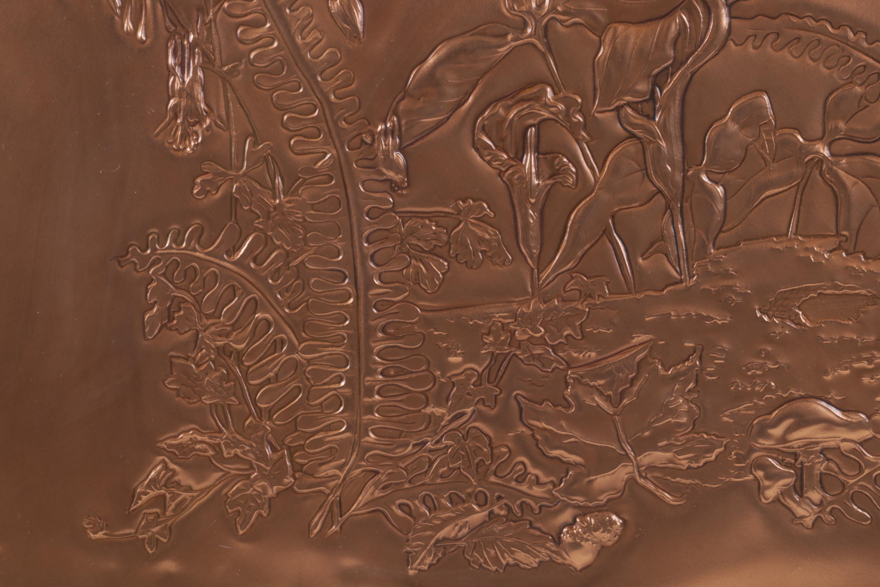 Linda Greenway Copper Repoussé Relief Wall Hanging, 1985