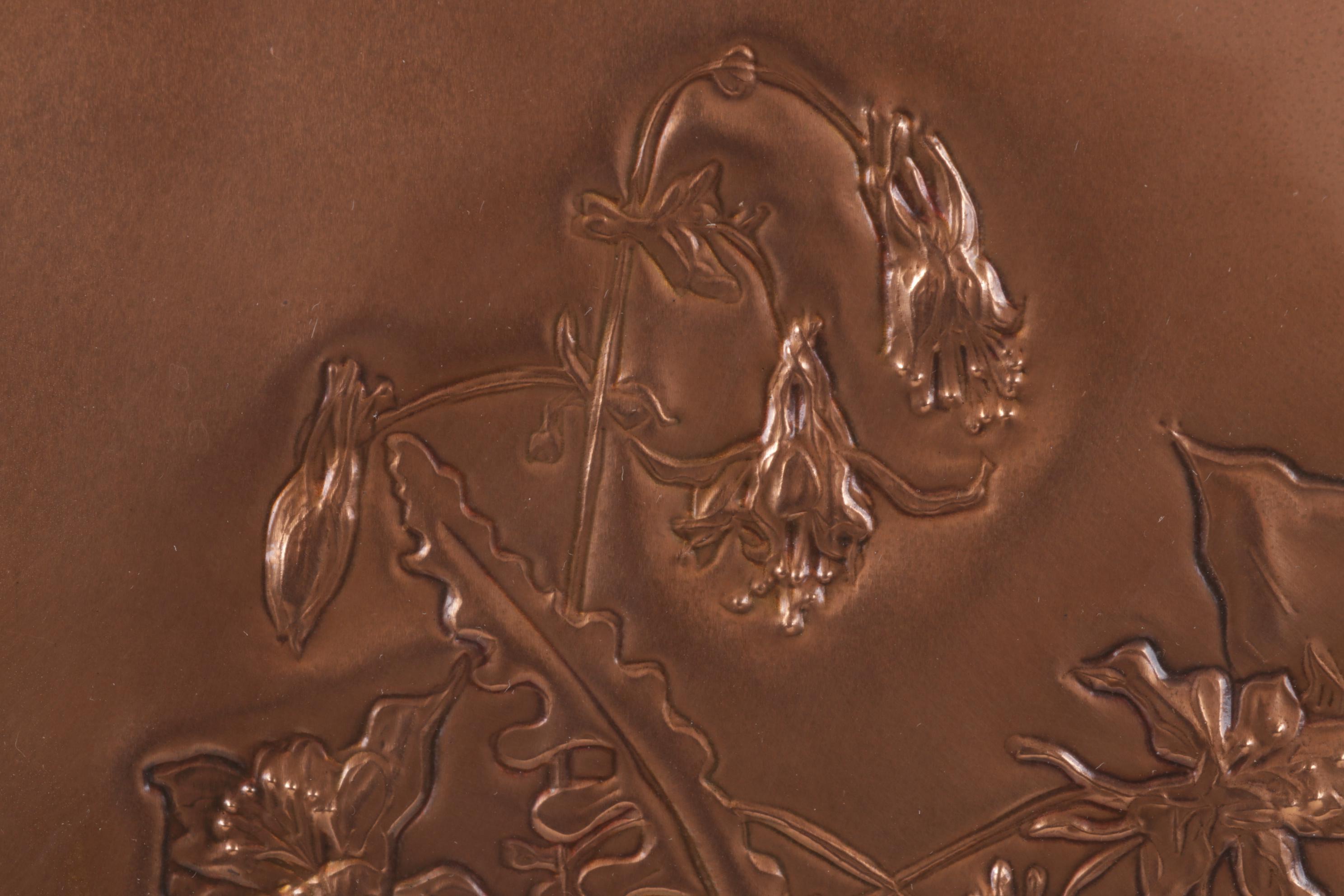 Linda Greenway Copper Repoussé Relief Wall Hanging, 1985