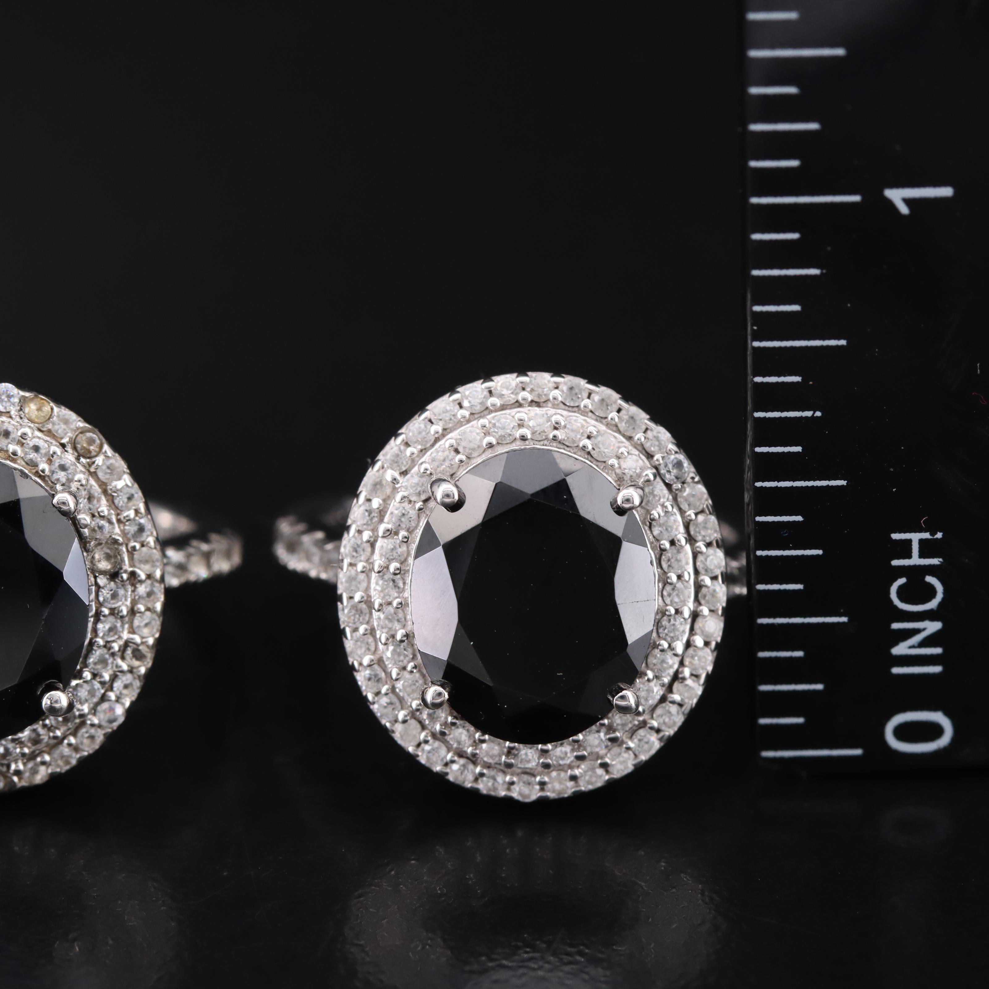 Sterling Black Spinel and Zircon Rings