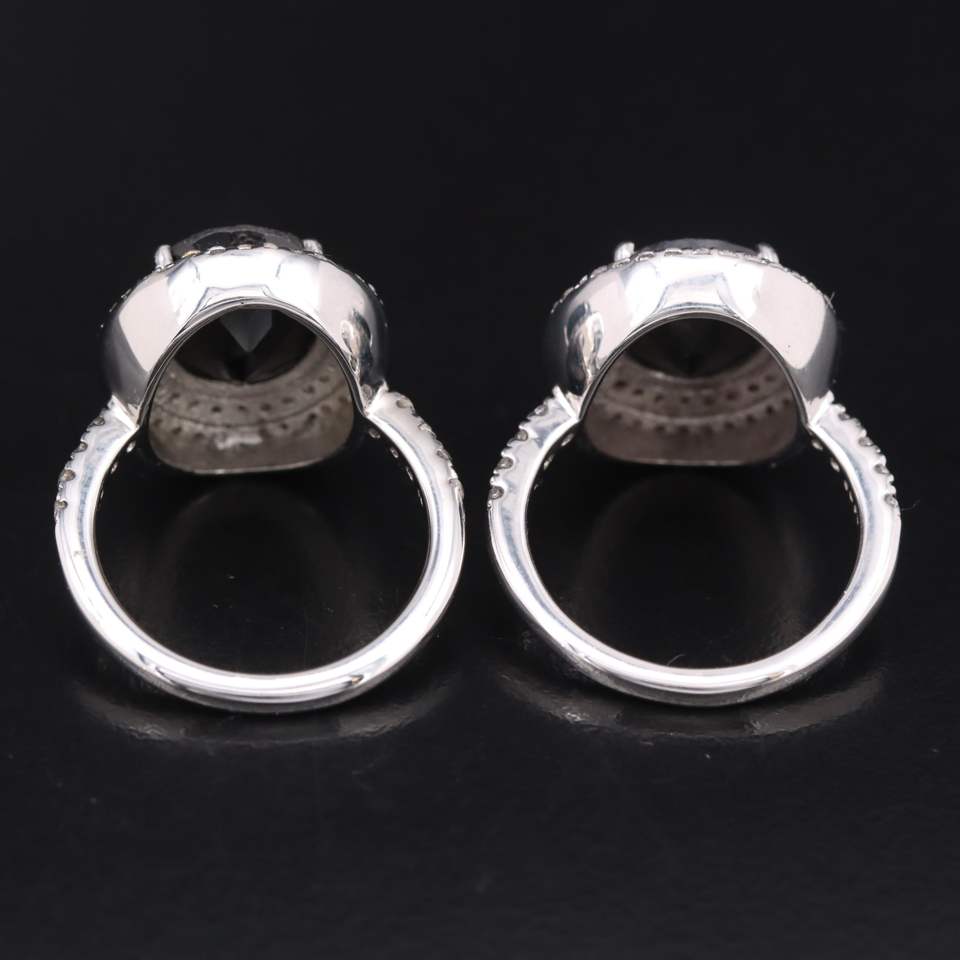 Sterling Black Spinel and Zircon Rings