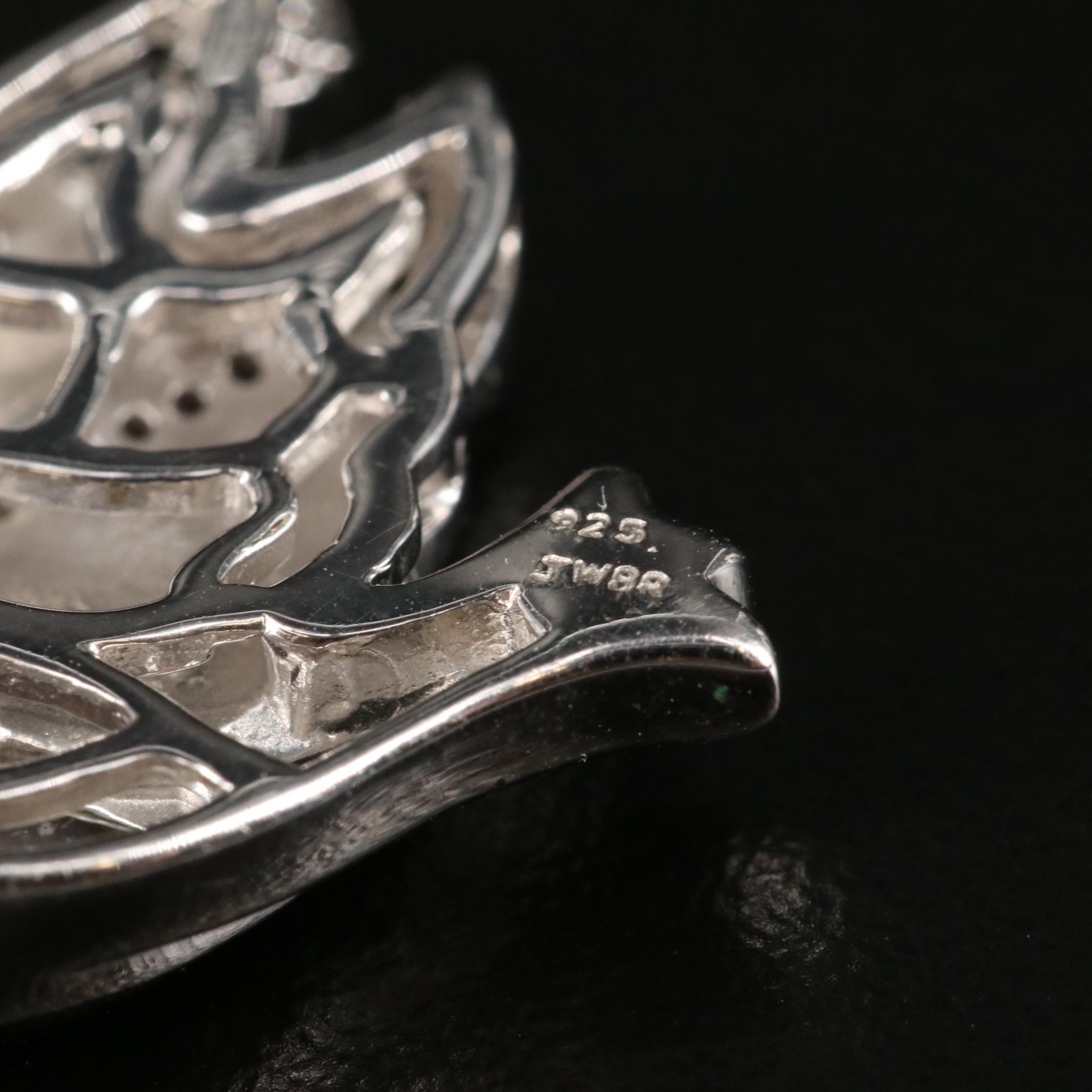 Sterling Mother-of-Pearl and Diamond Dove Necklace