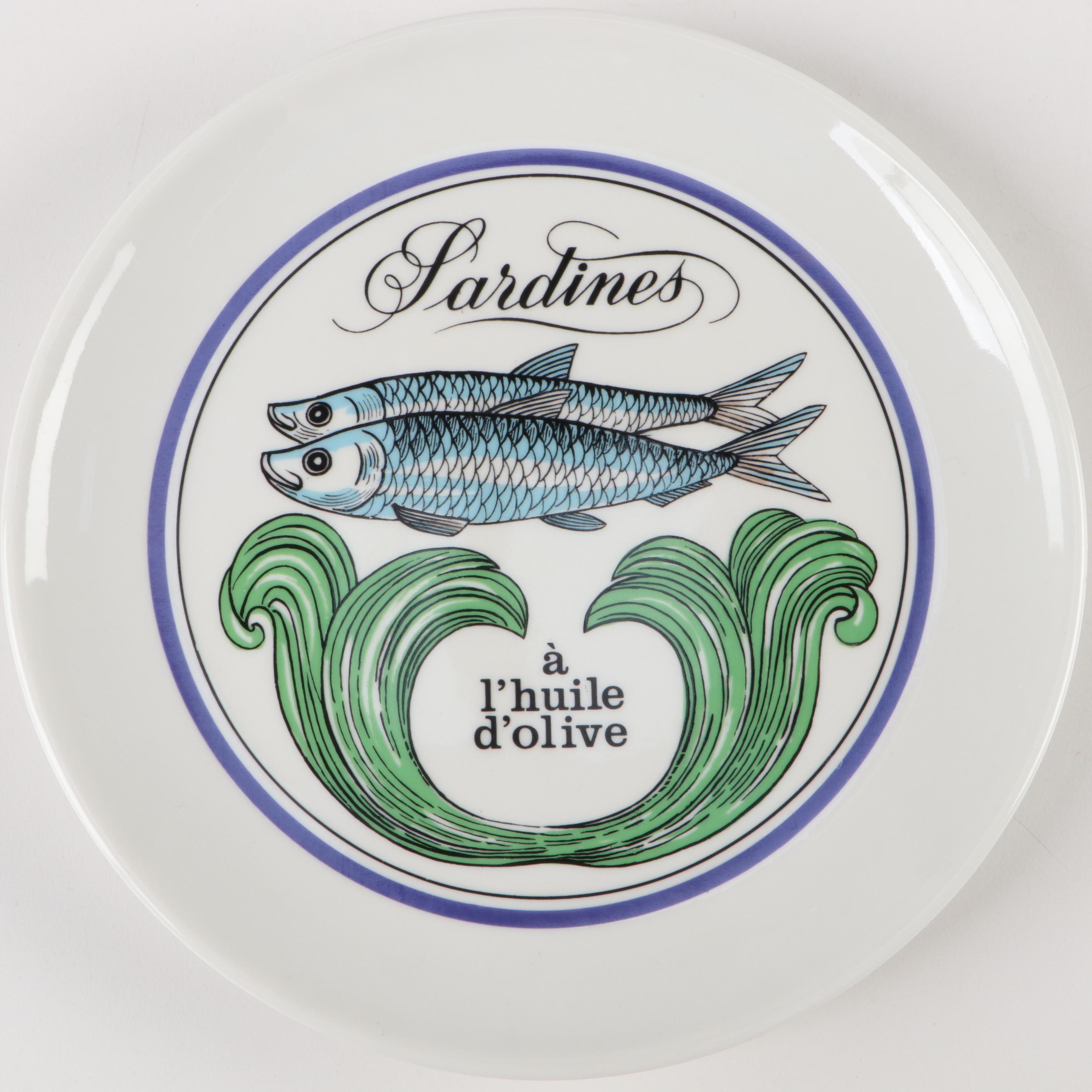 Jacques Lobjoy Porcelaine D'auteuil Fish Plates and Louis Lourioux Canape Plates