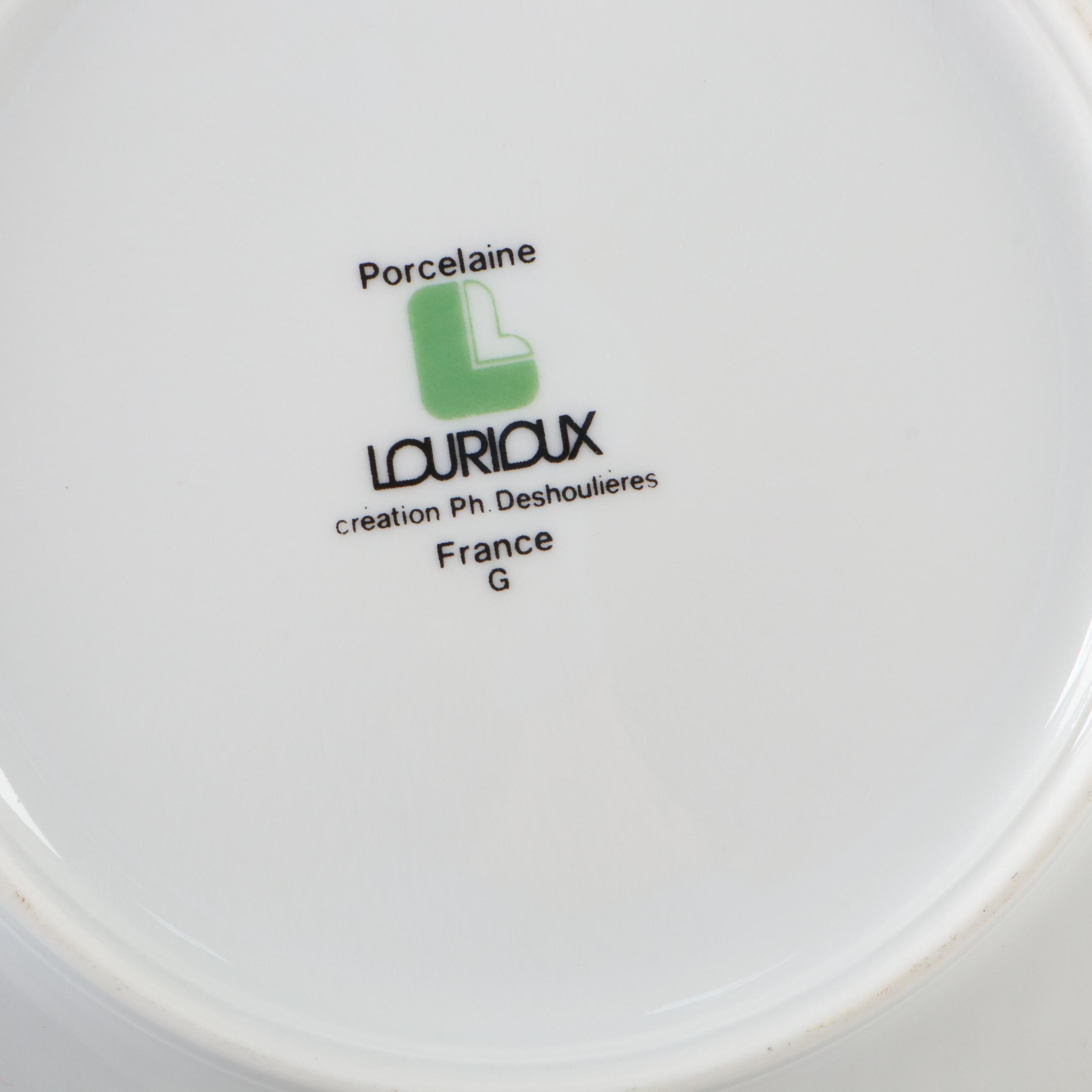 Jacques Lobjoy Porcelaine D'auteuil Fish Plates and Louis Lourioux Canape Plates