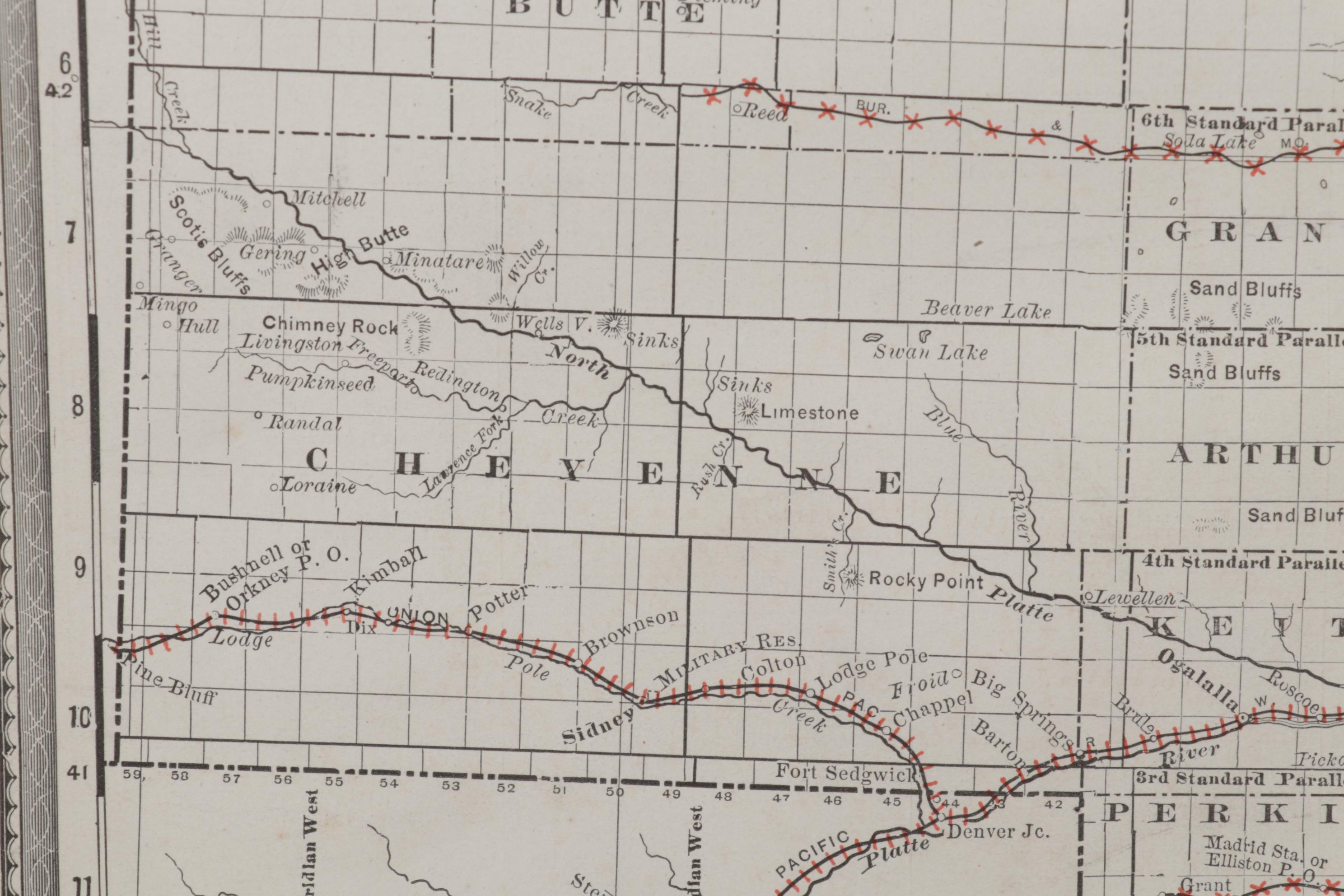 "Rand, McNally & Co's Nebraska" Engraving Map, Circa 1900
