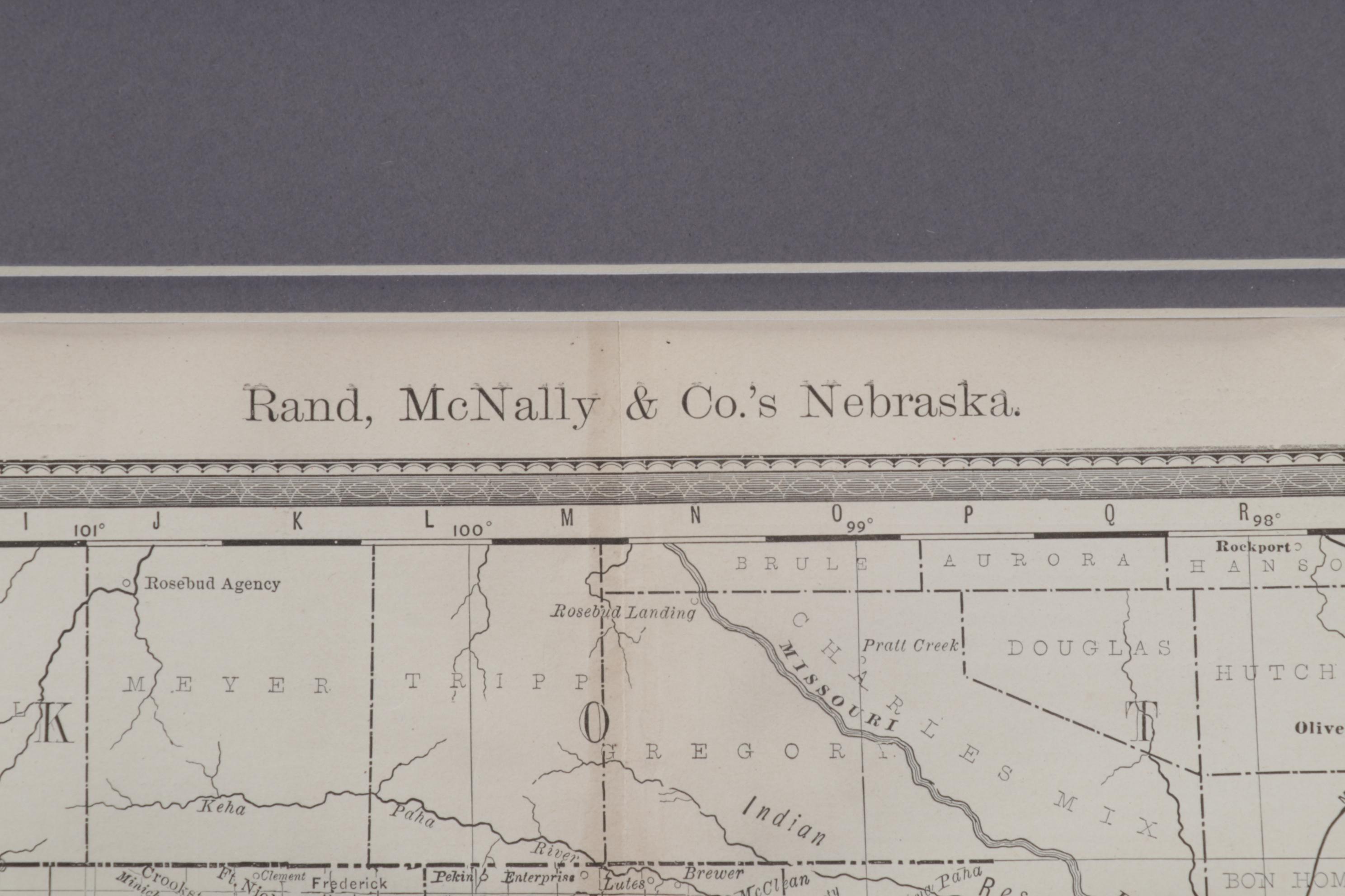 "Rand, McNally & Co's Nebraska" Engraving Map, Circa 1900