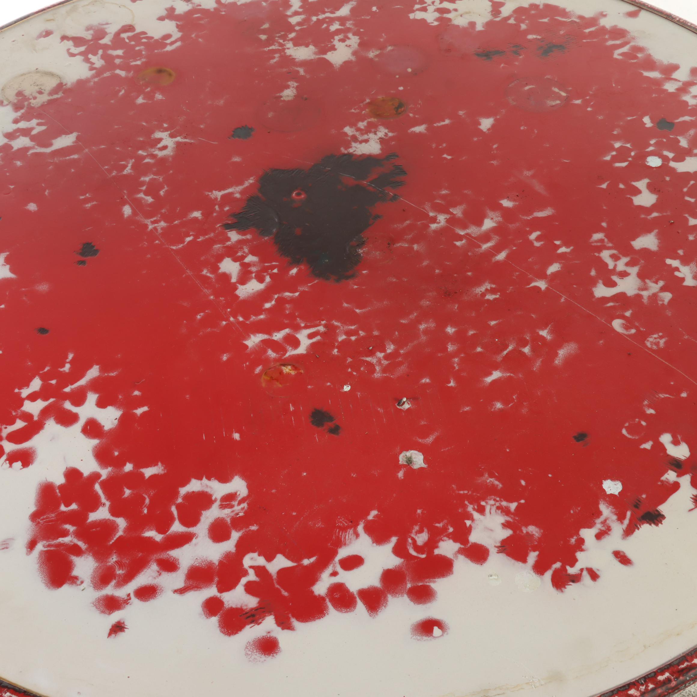 Distress Finished Patio Table With Two Bistro Chairs, Mid-20th Century