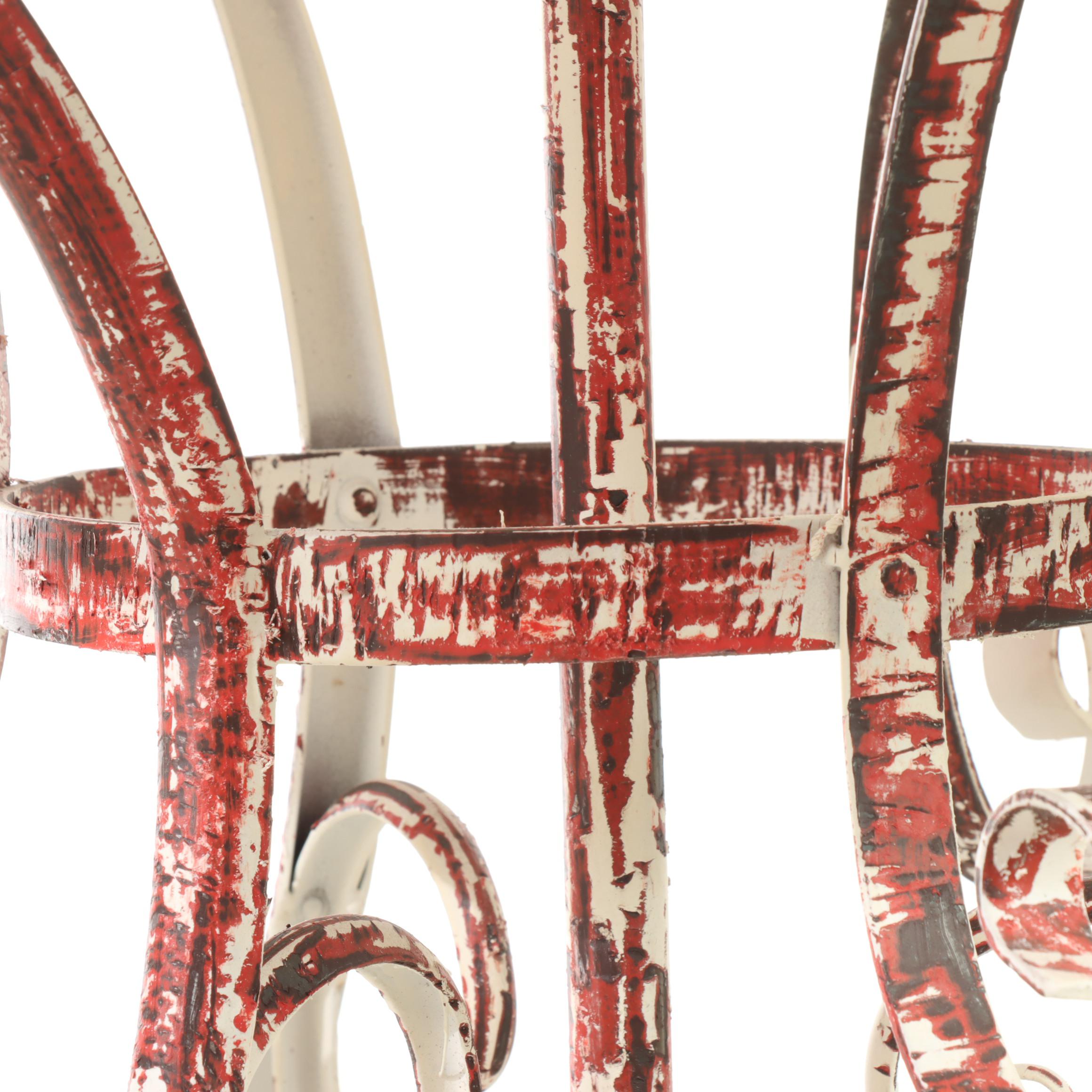 Distress Finished Patio Table With Two Bistro Chairs, Mid-20th Century