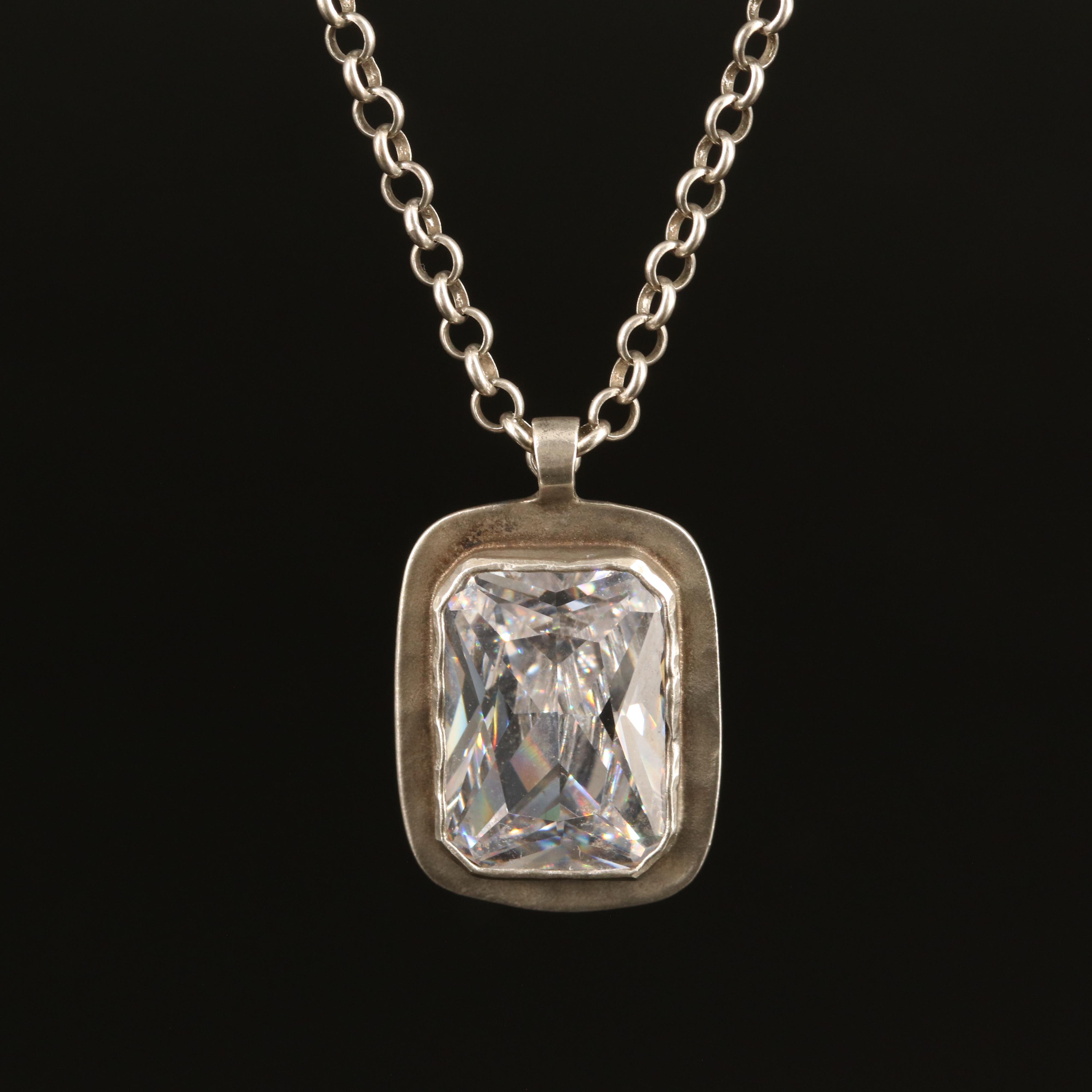 Sterling Cubic Zirconia Pendant Necklace