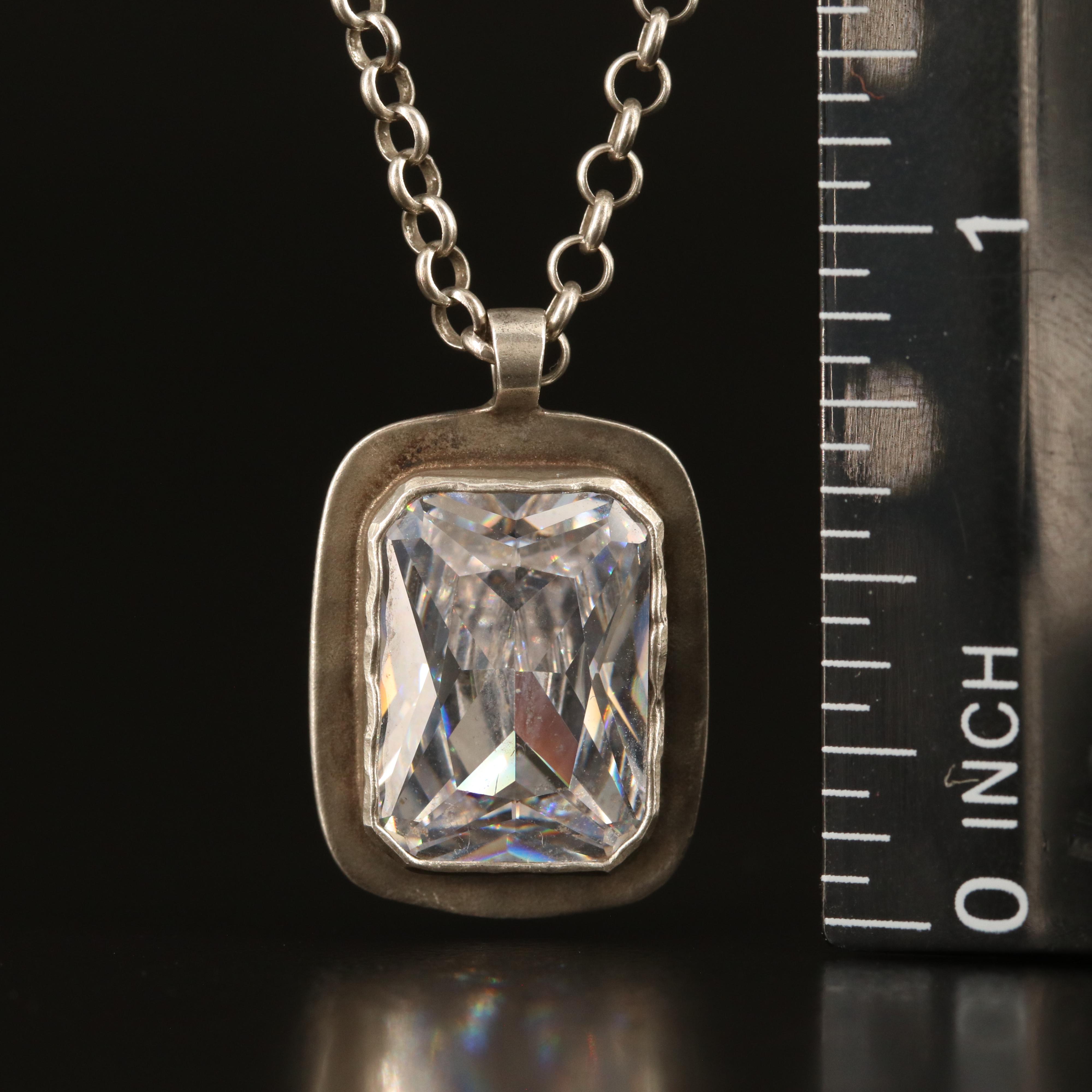 Sterling Cubic Zirconia Pendant Necklace