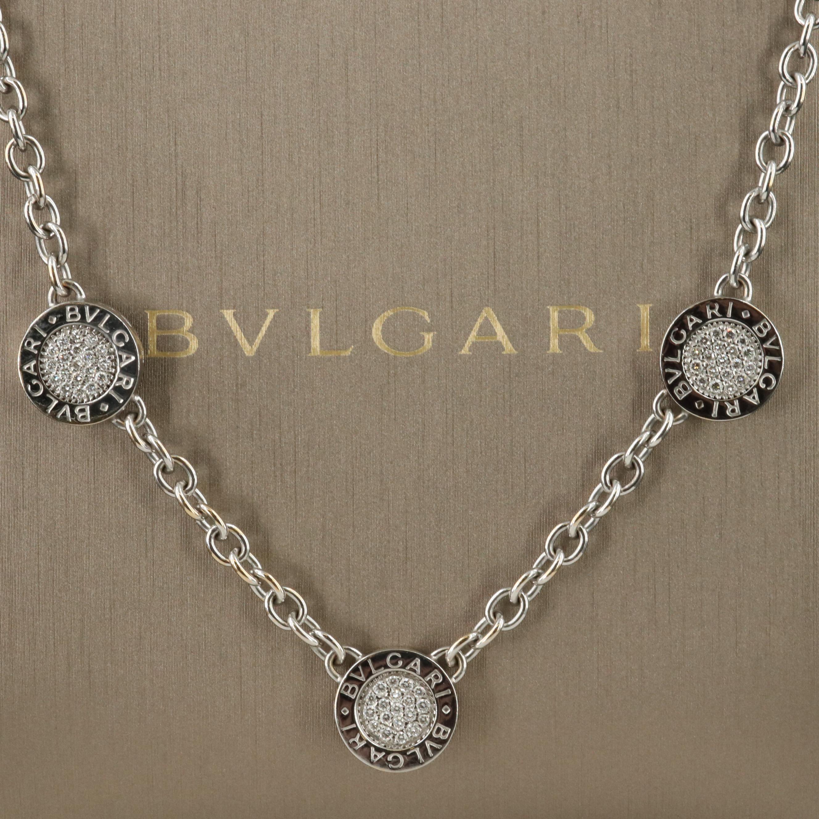 BVLGARI 18K Diamond and Black Onyx Reversible Station Necklace