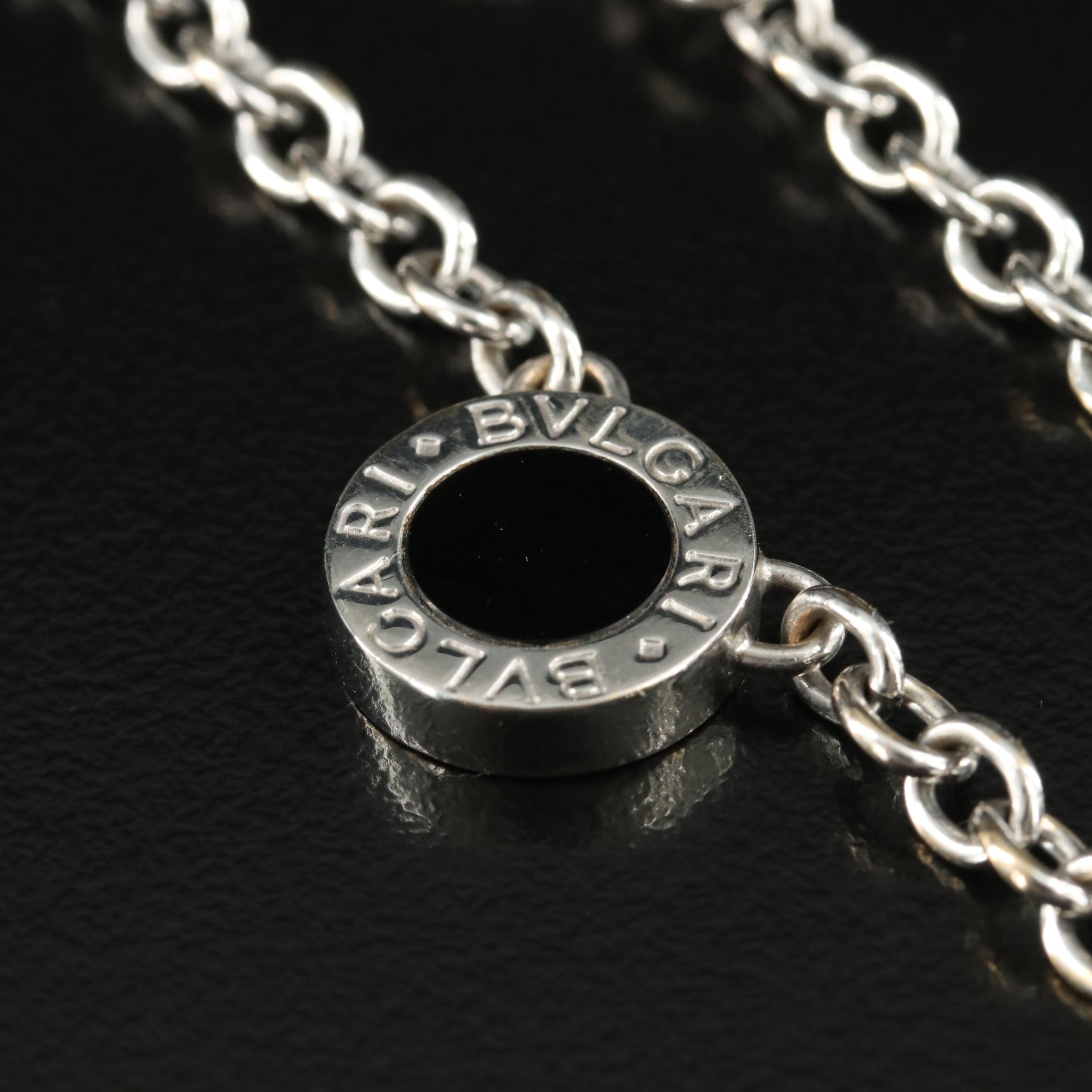 BVLGARI 18K Diamond and Black Onyx Reversible Station Necklace