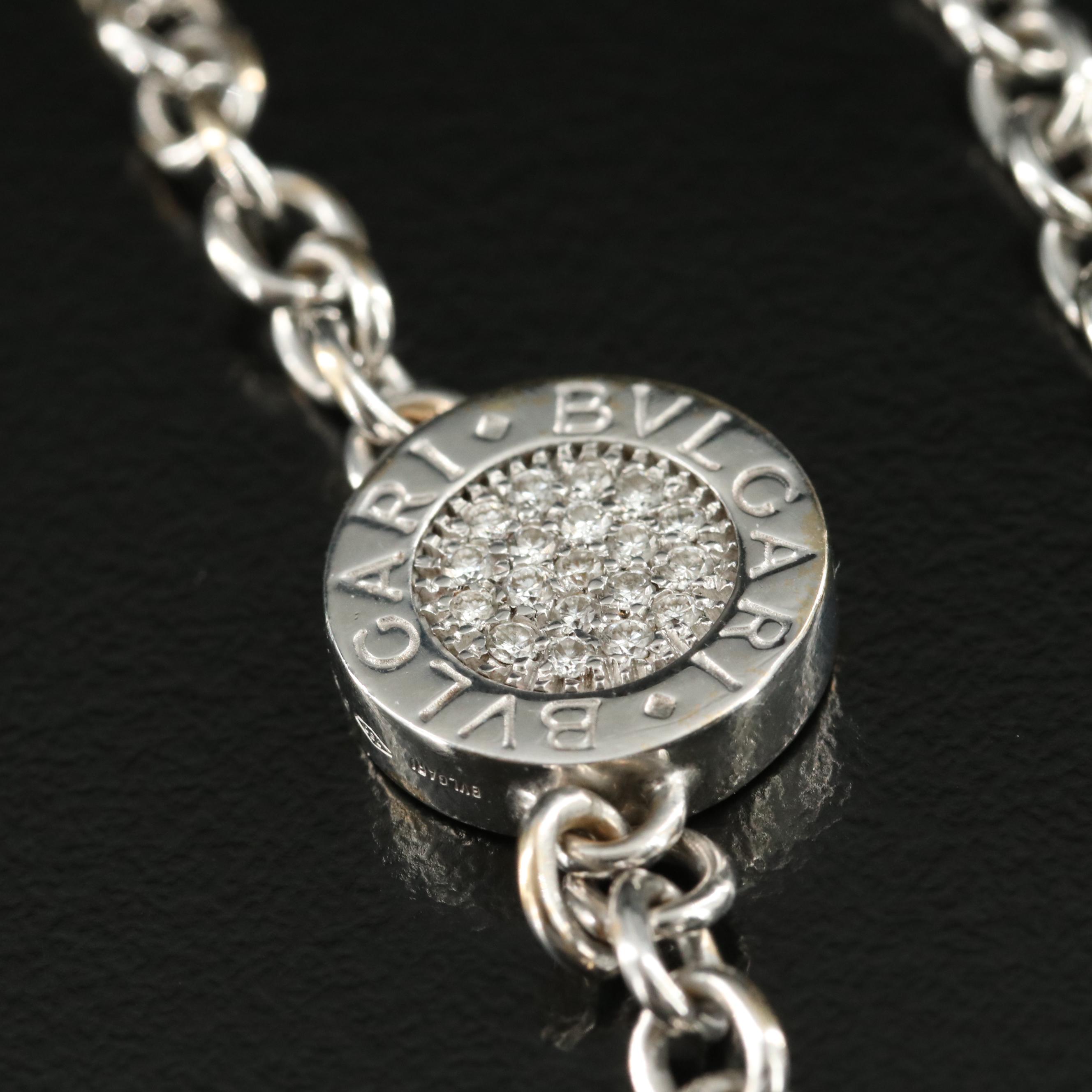 BVLGARI 18K Diamond and Black Onyx Reversible Station Necklace