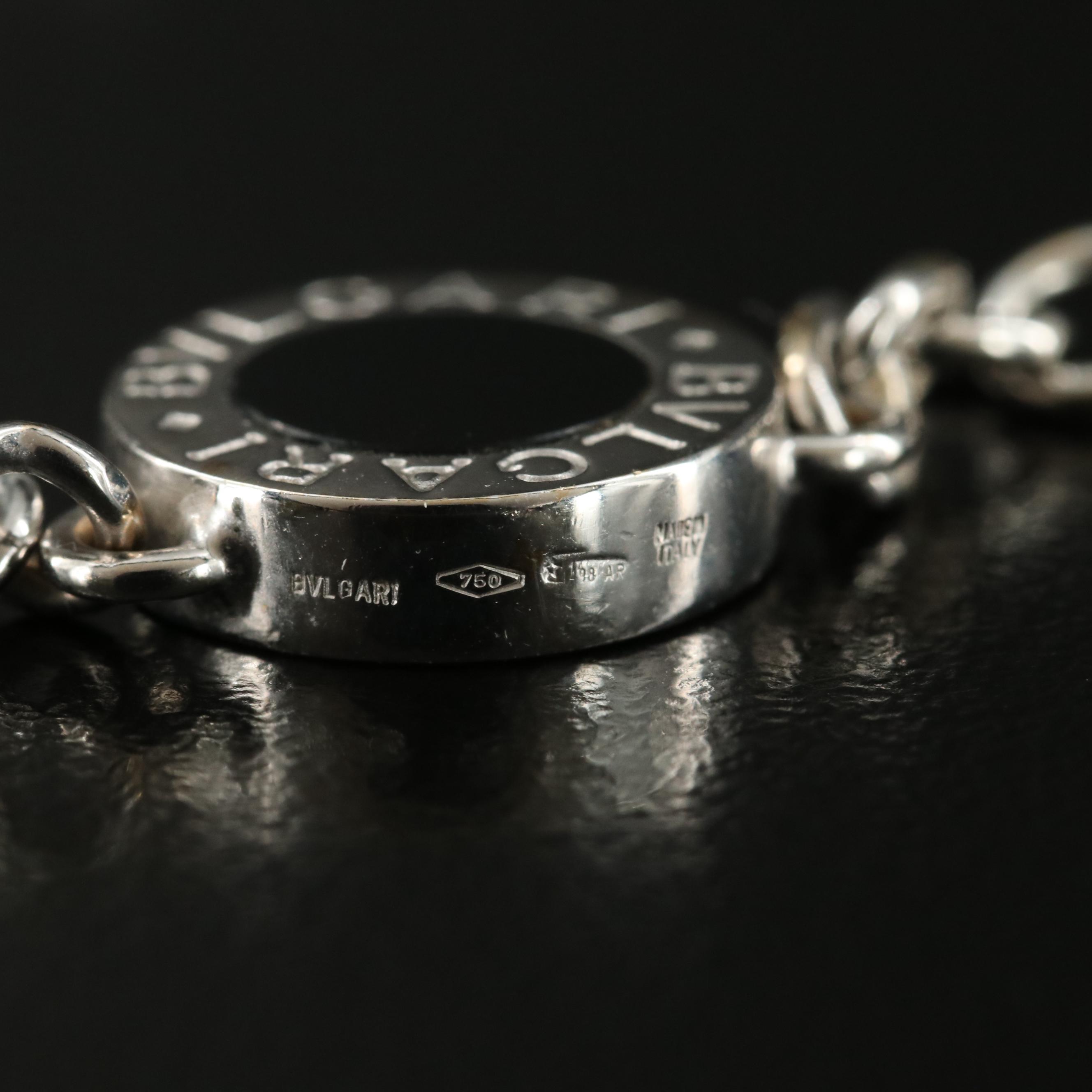 BVLGARI 18K Diamond and Black Onyx Reversible Station Necklace