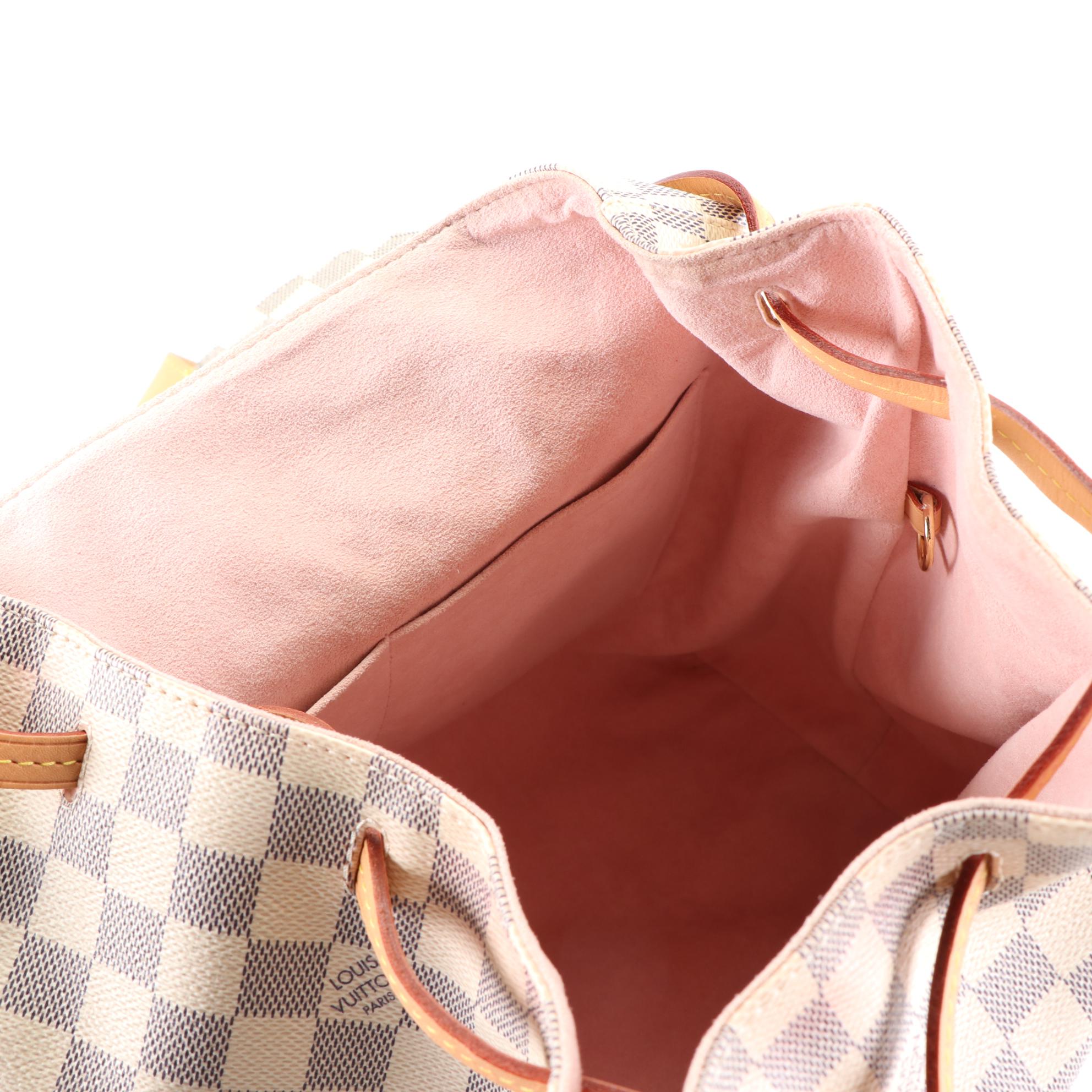 Louis Vuitton Sperone Backpack in Damier Azur Canvas with Vachetta Leather