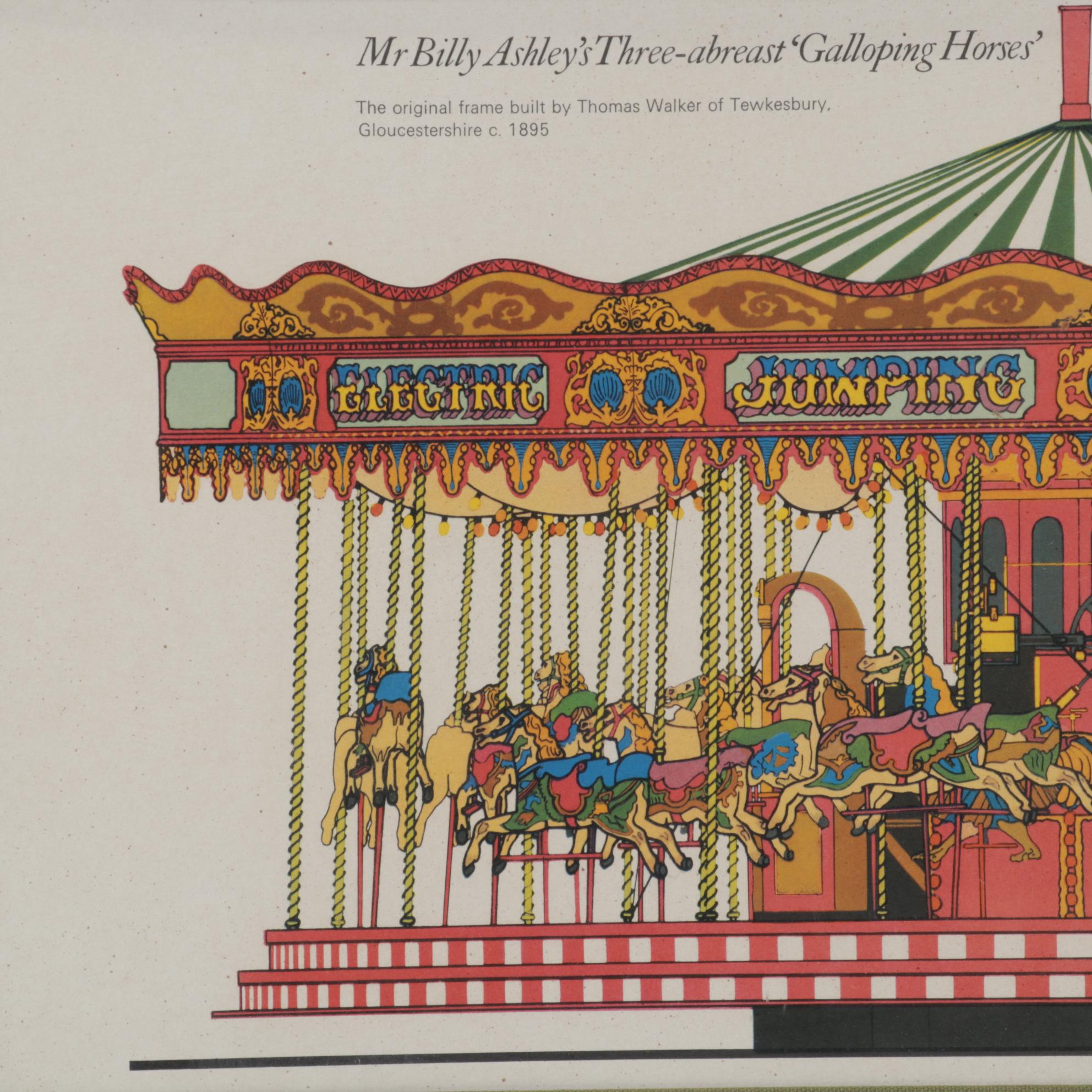 "Mr. Billy Ashley's Three-abreast 'Galloping Horses'" Letterpress Halftone