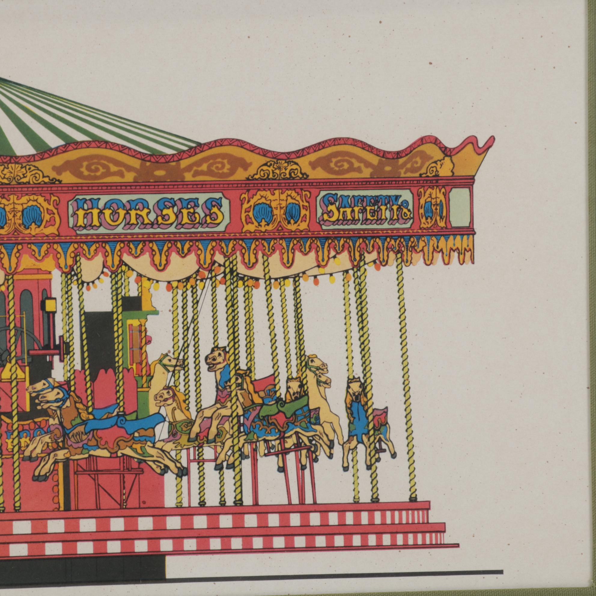 "Mr. Billy Ashley's Three-abreast 'Galloping Horses'" Letterpress Halftone