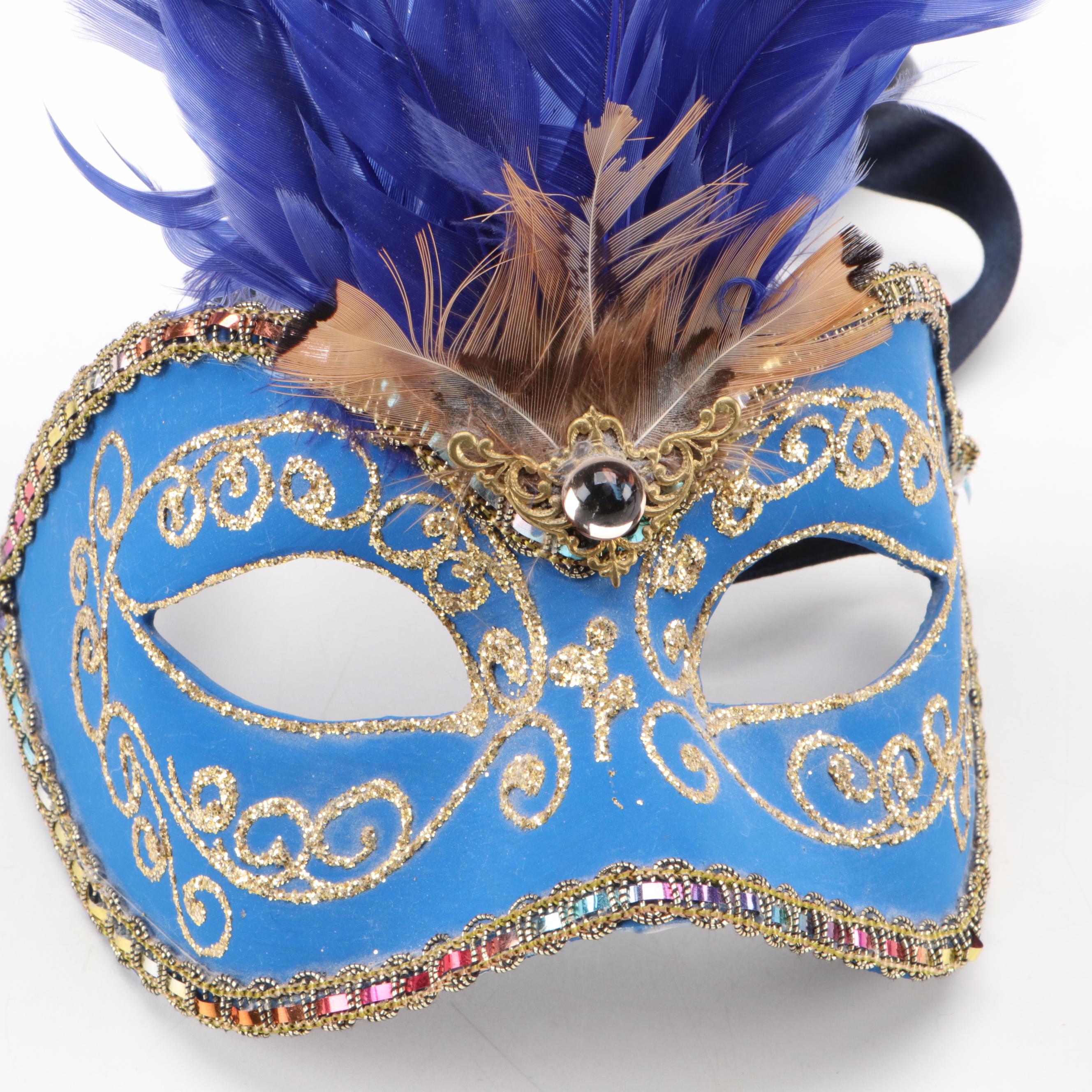 Handcrafted Papier-Mâché and Fabric Masquerade Masks