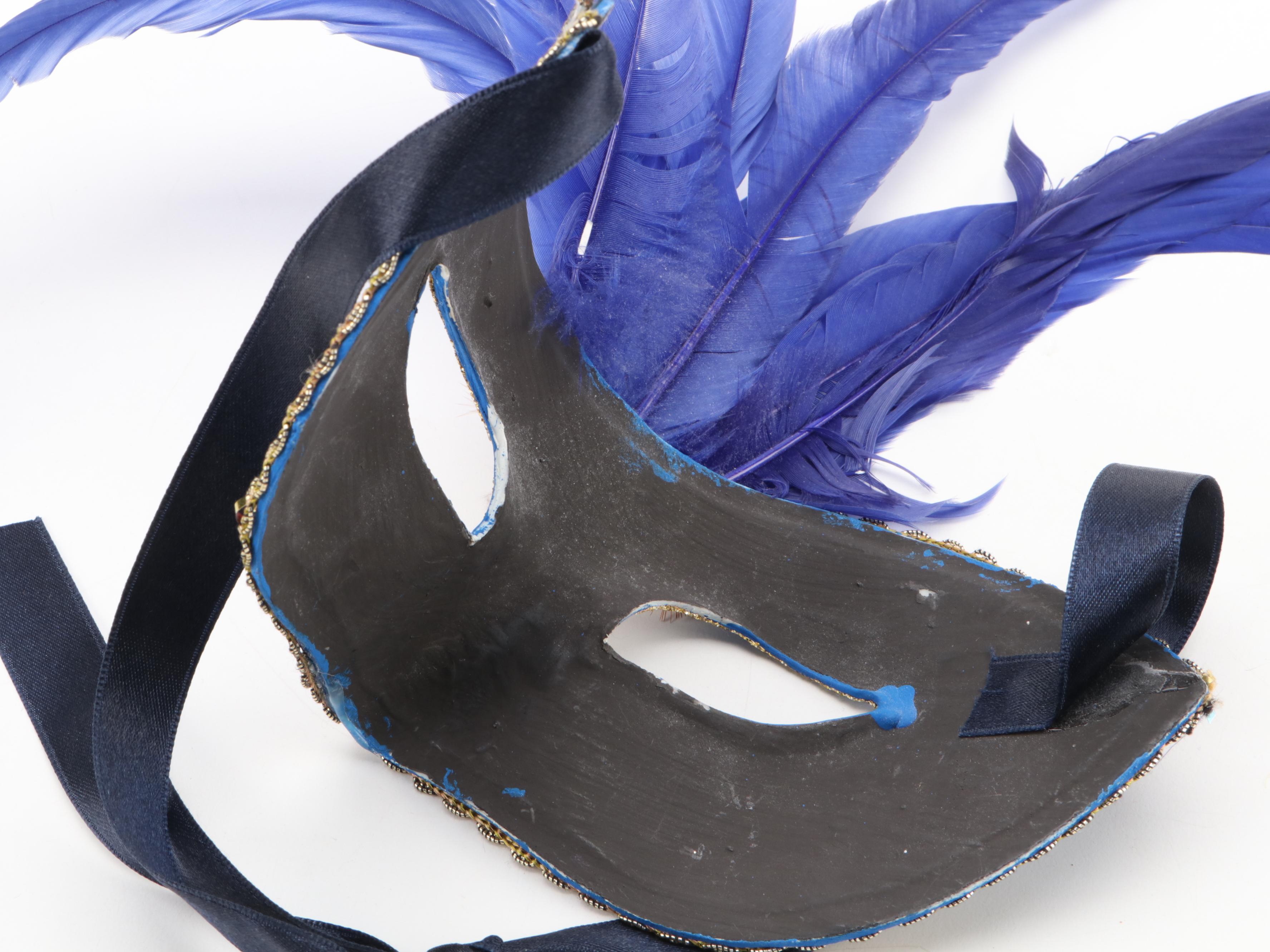 Handcrafted Papier-Mâché and Fabric Masquerade Masks