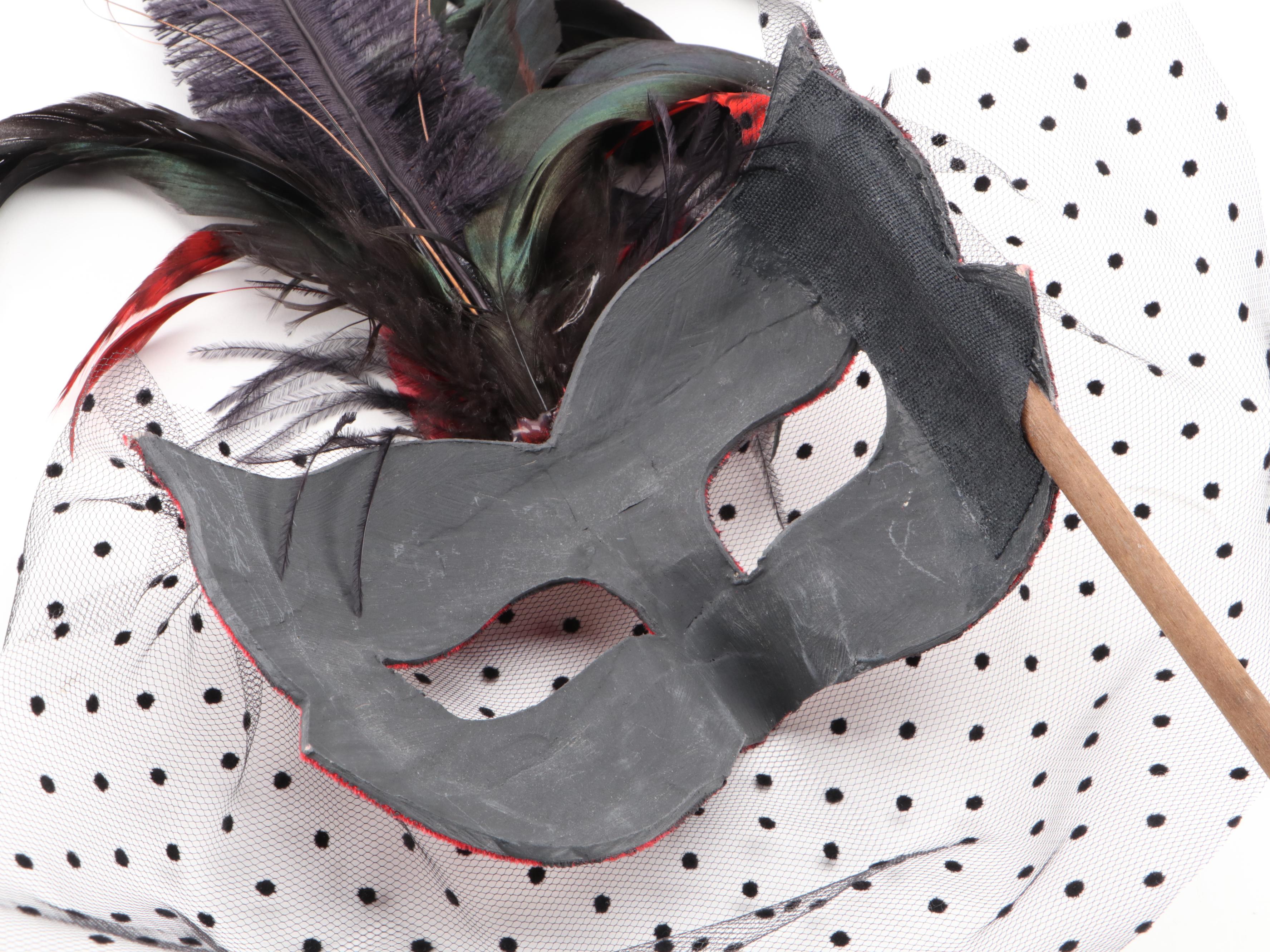 Handcrafted Papier-Mâché and Fabric Masquerade Masks