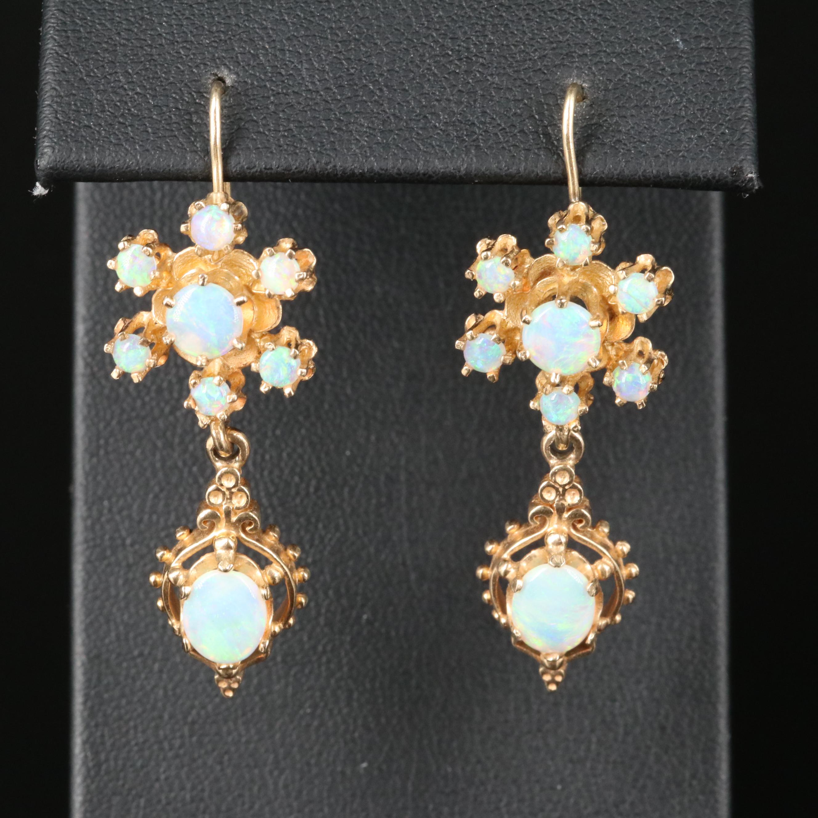 14K Opal Drop Earrings