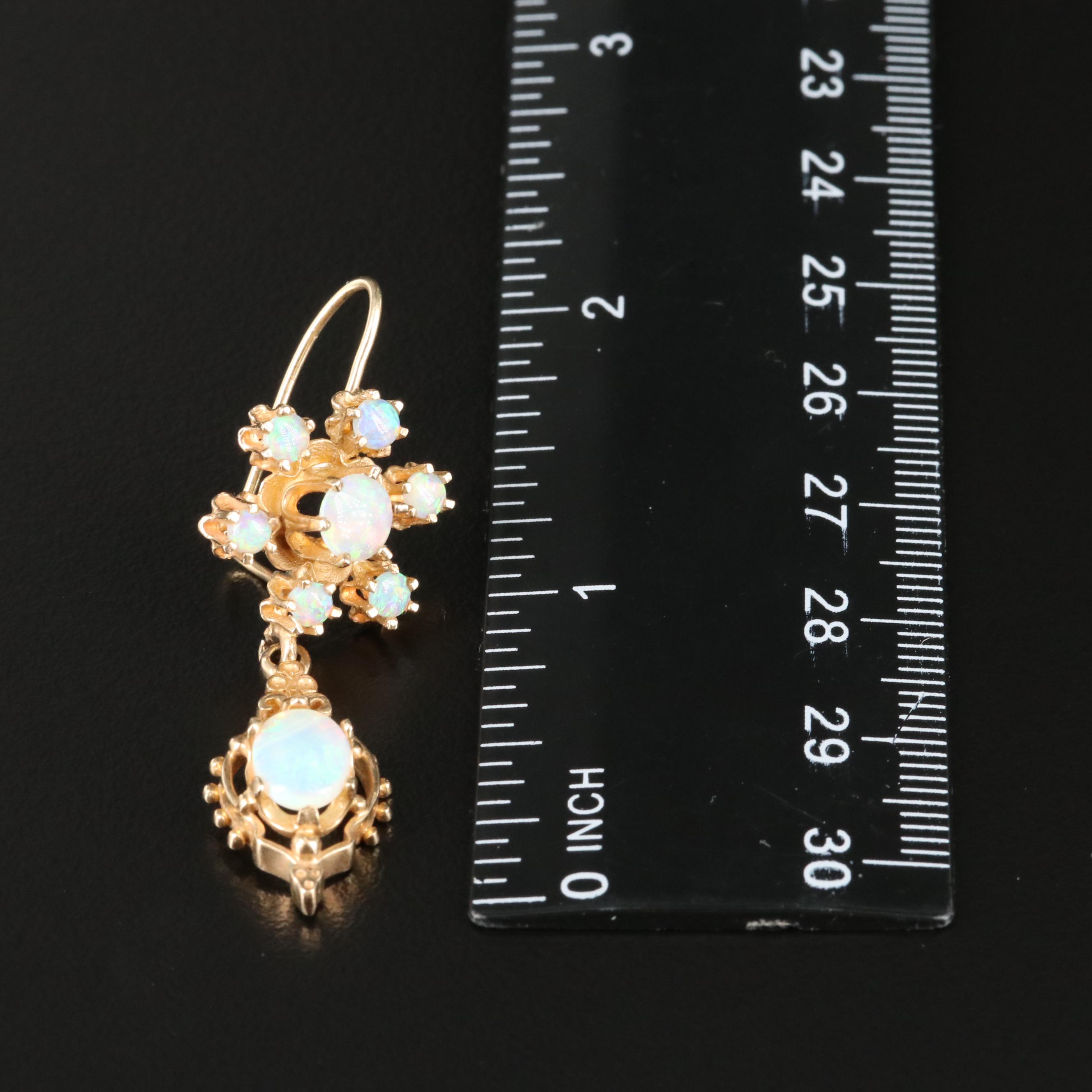 14K Opal Drop Earrings