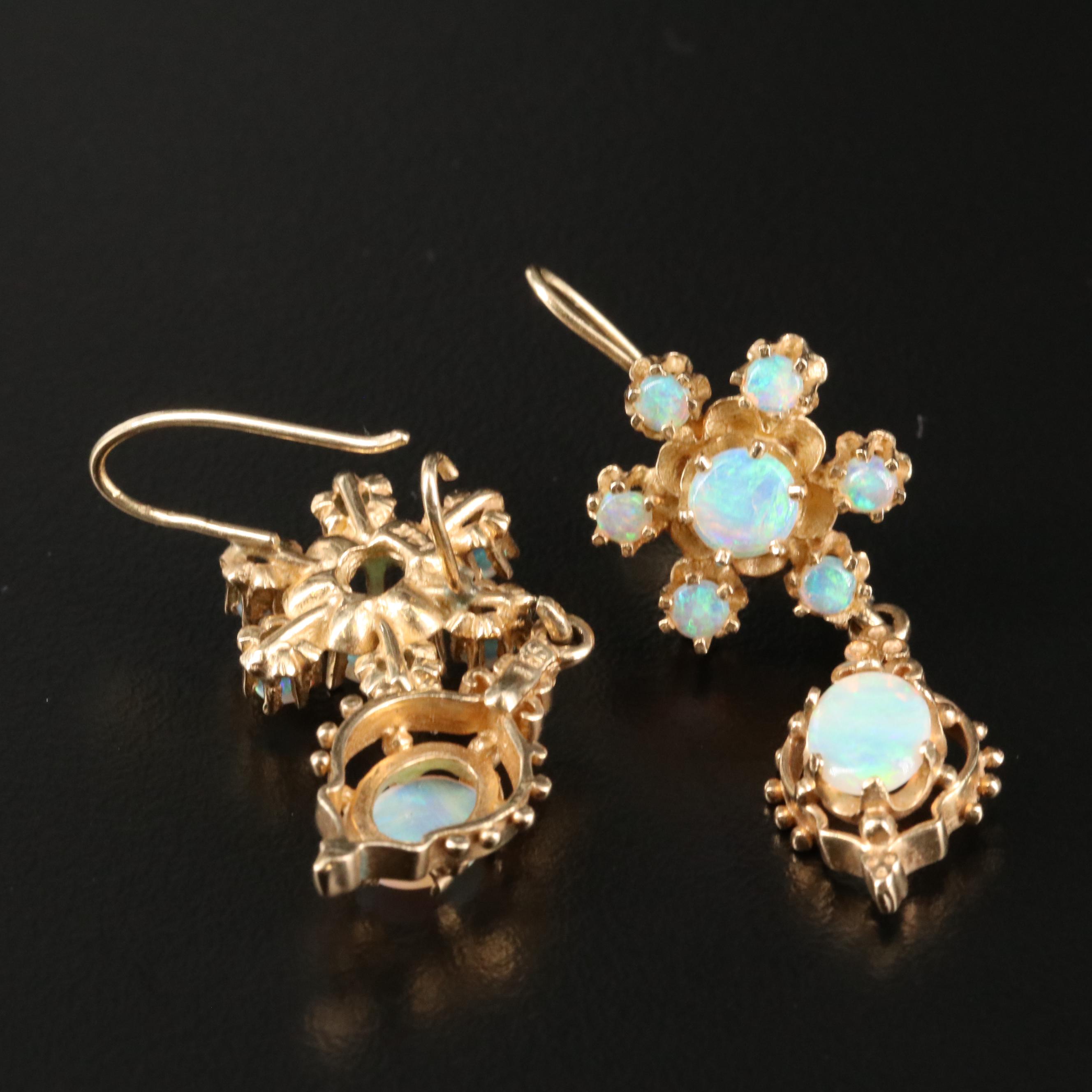 14K Opal Drop Earrings