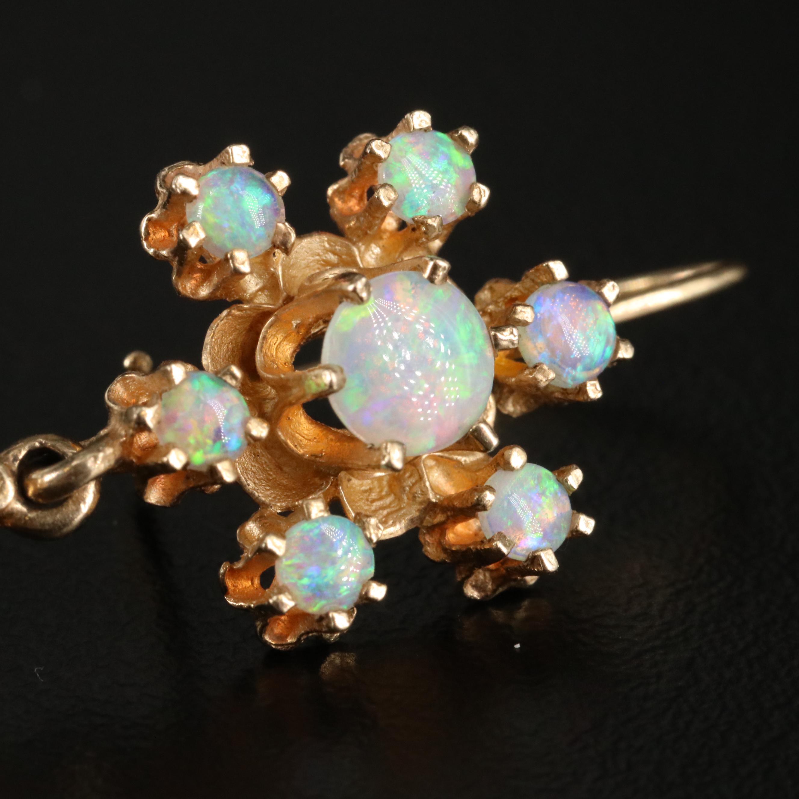 14K Opal Drop Earrings