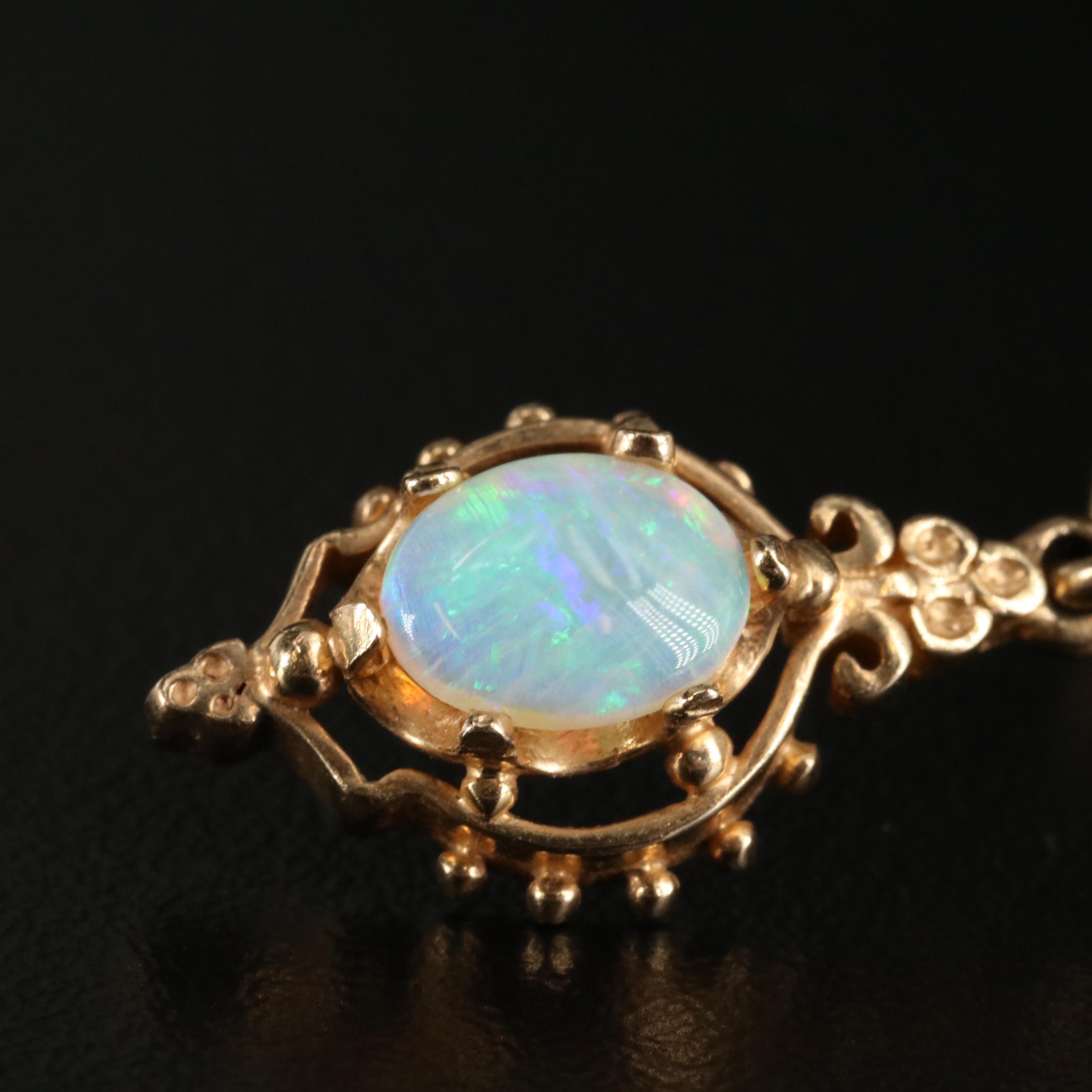14K Opal Drop Earrings