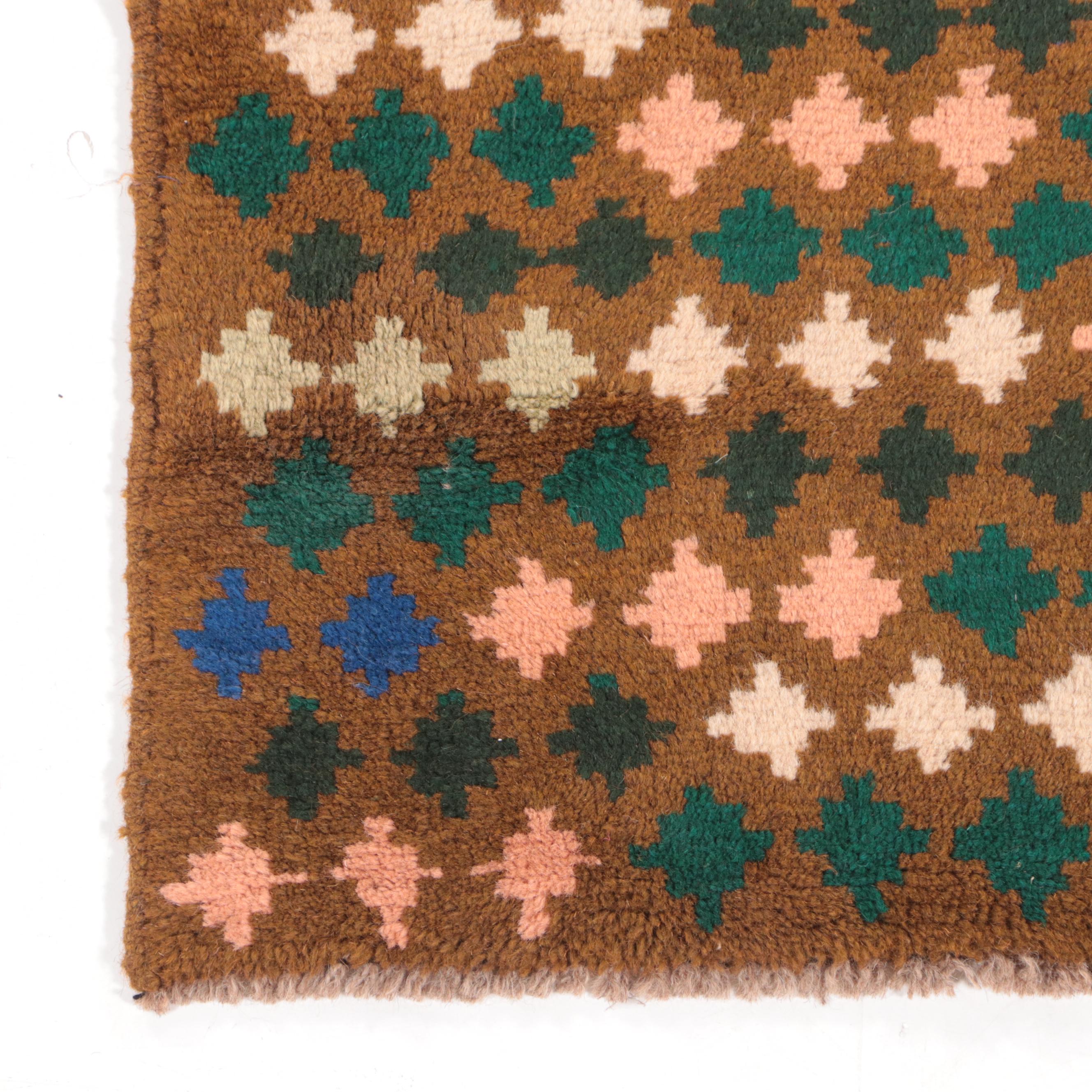 2'8 x 3'9 Hand-Knotted Afghan Baluch Accent Rug