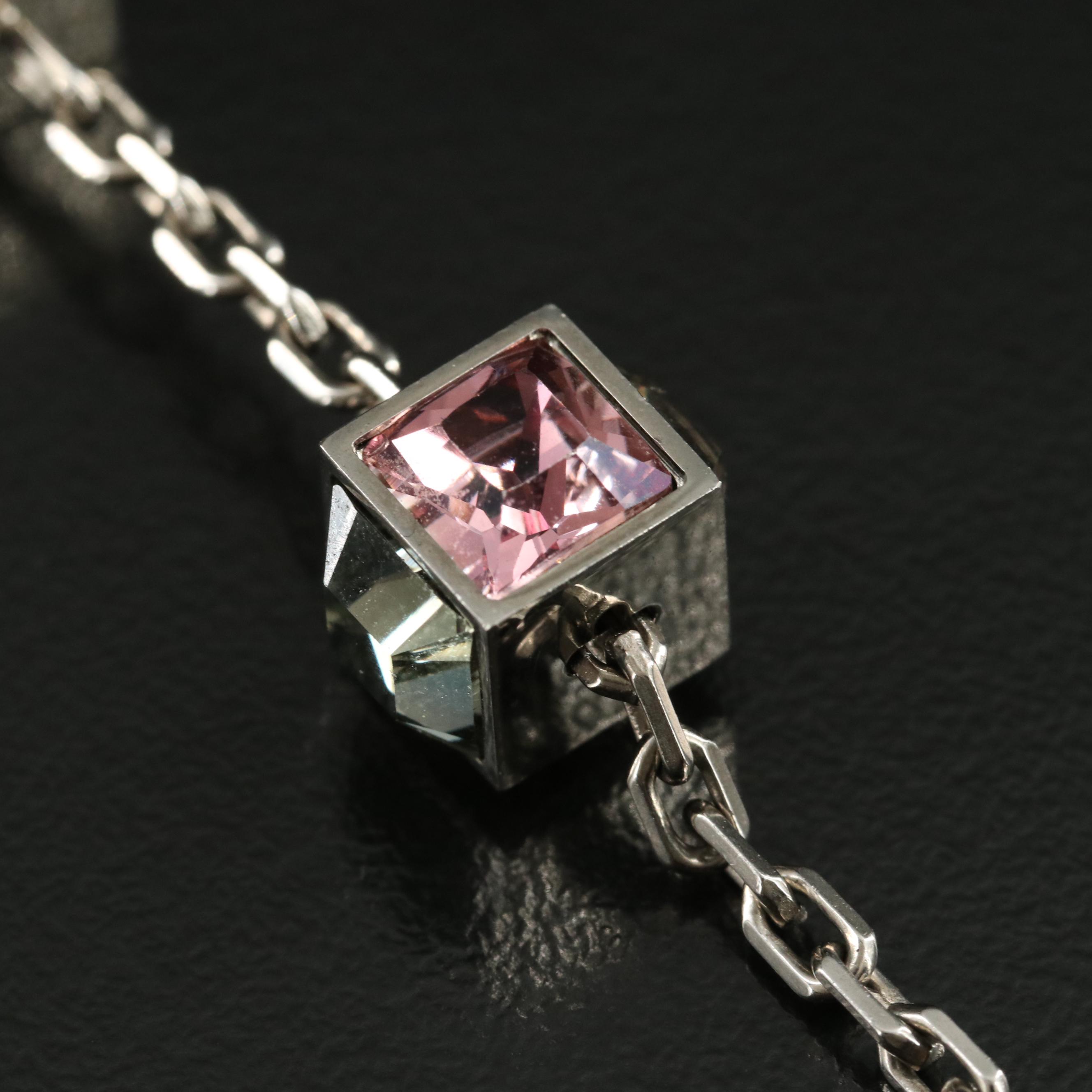Louis Vuitton Crystal Collier Gamble Cube Station Necklace