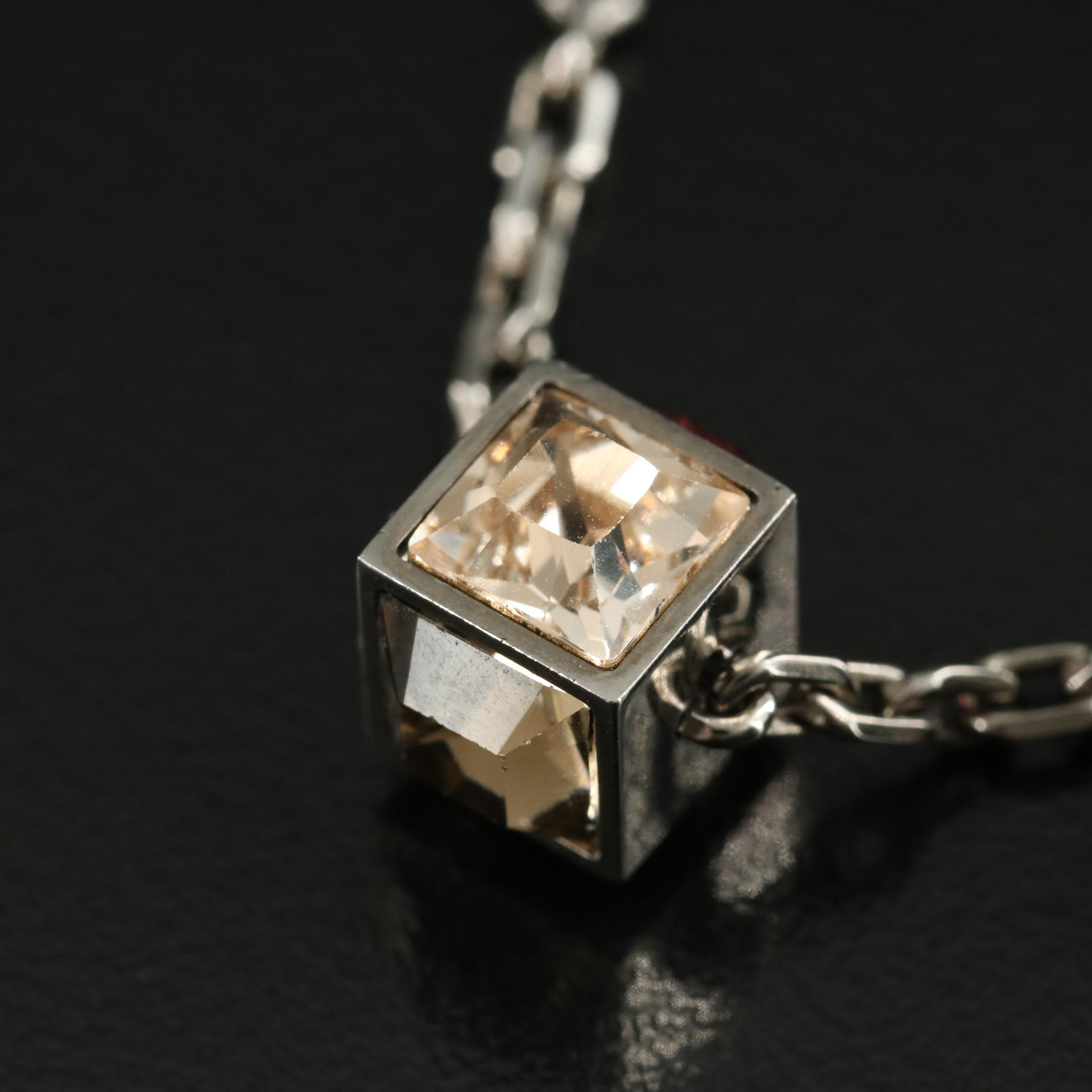 Louis Vuitton Crystal Collier Gamble Cube Station Necklace