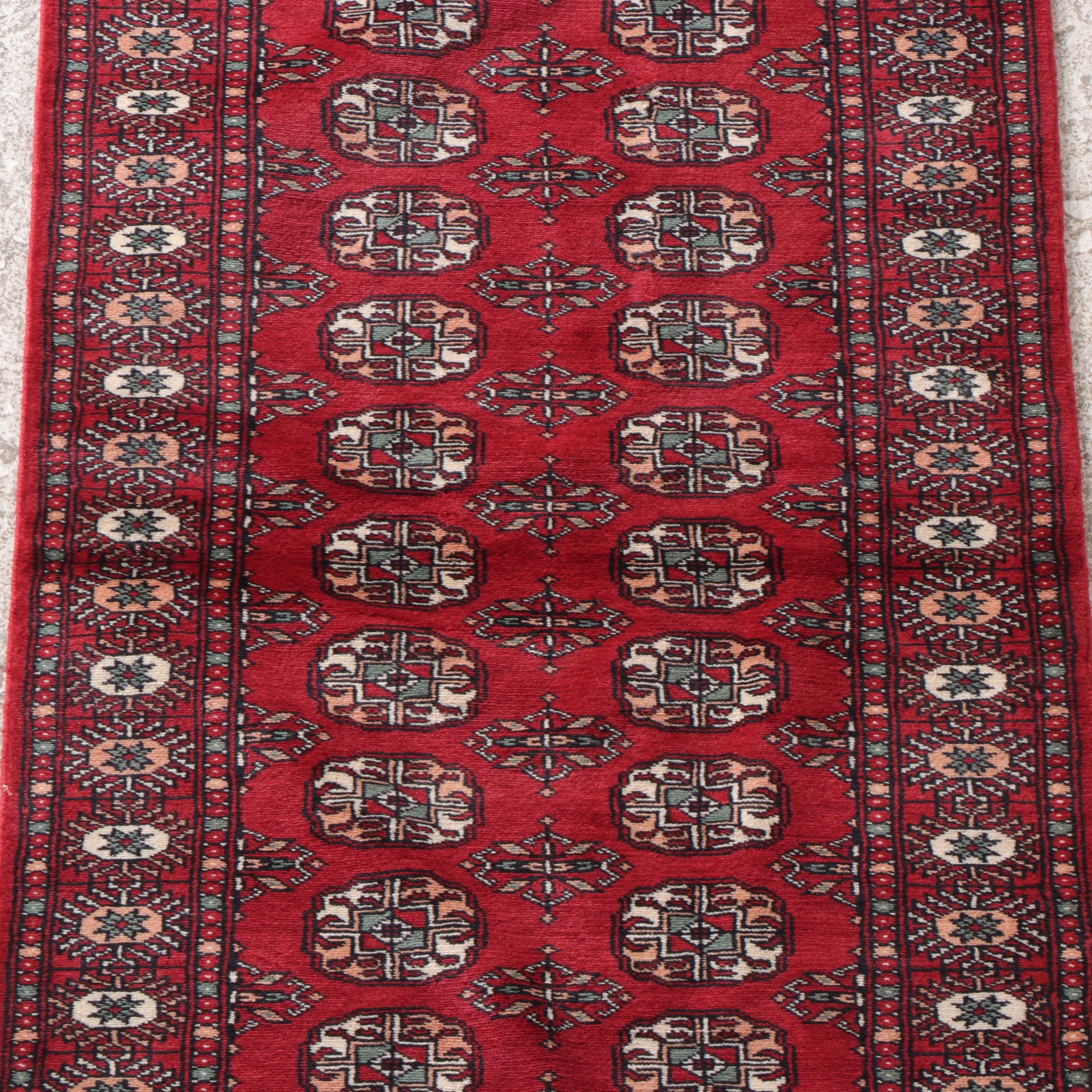 2'9 x 12'2 Hand-Knotted Afghan Bokhara Turkmen Gul Carpet Runner