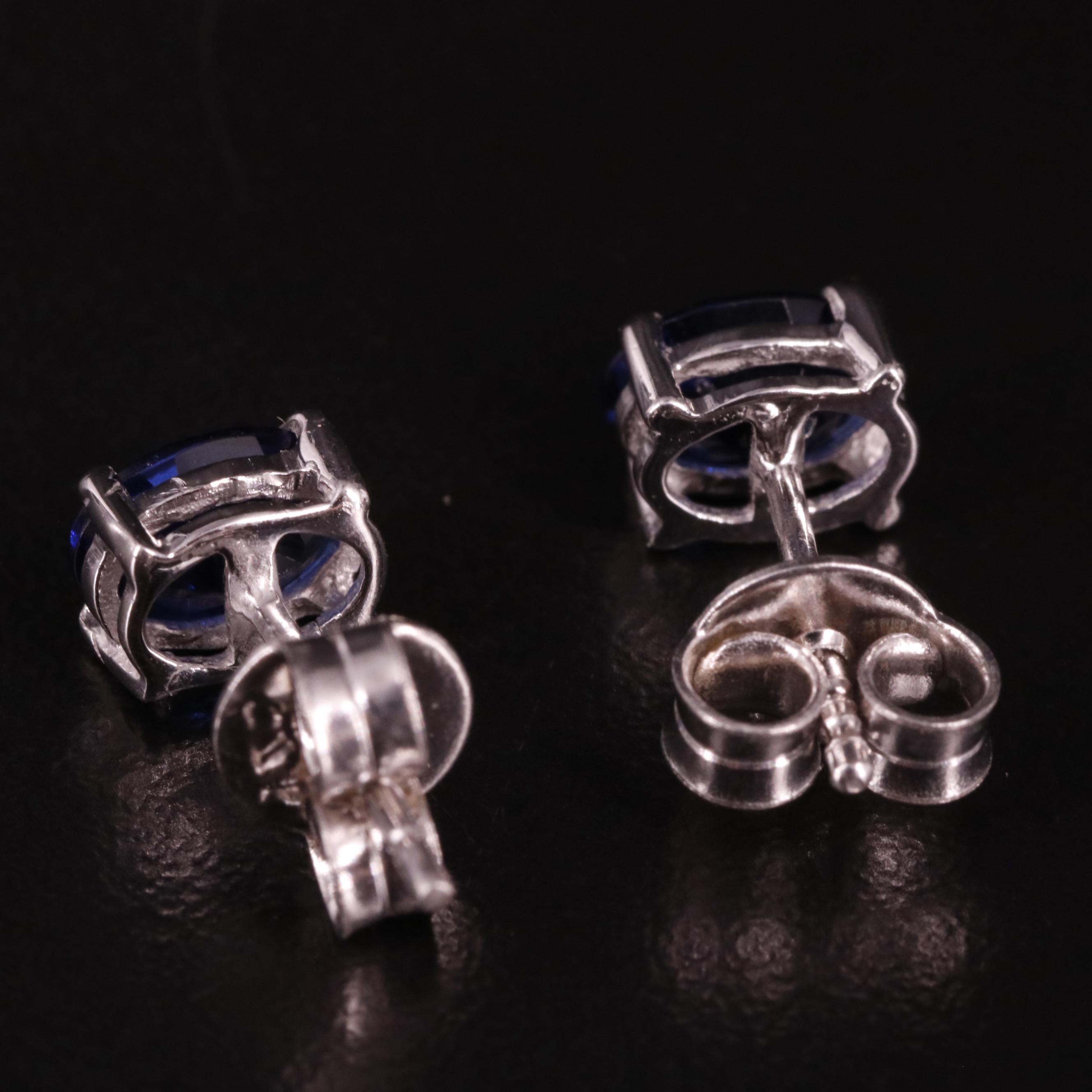 Sterling Cubic Zirconia Oval Stud Earrings