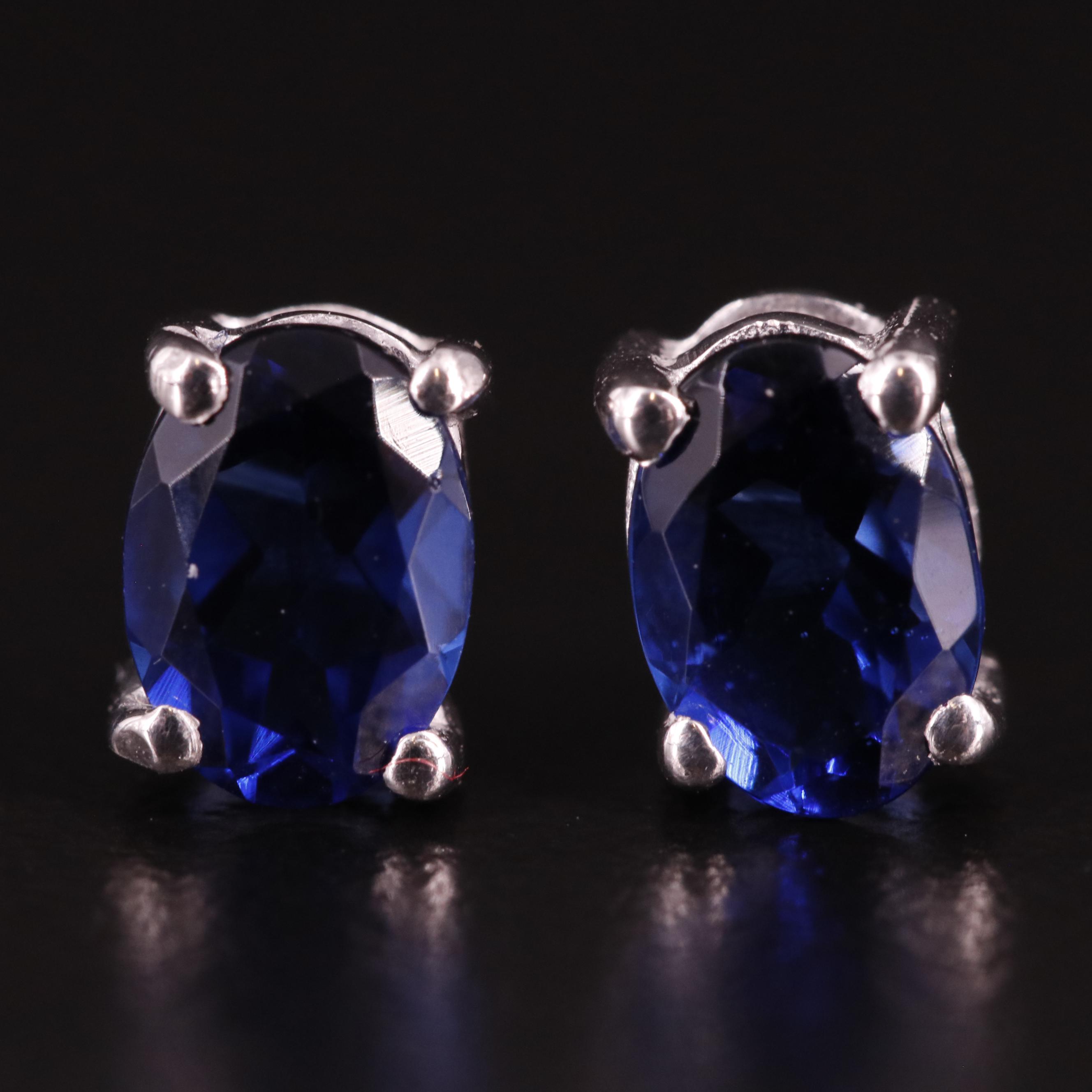 Sterling Cubic Zirconia Oval Stud Earrings