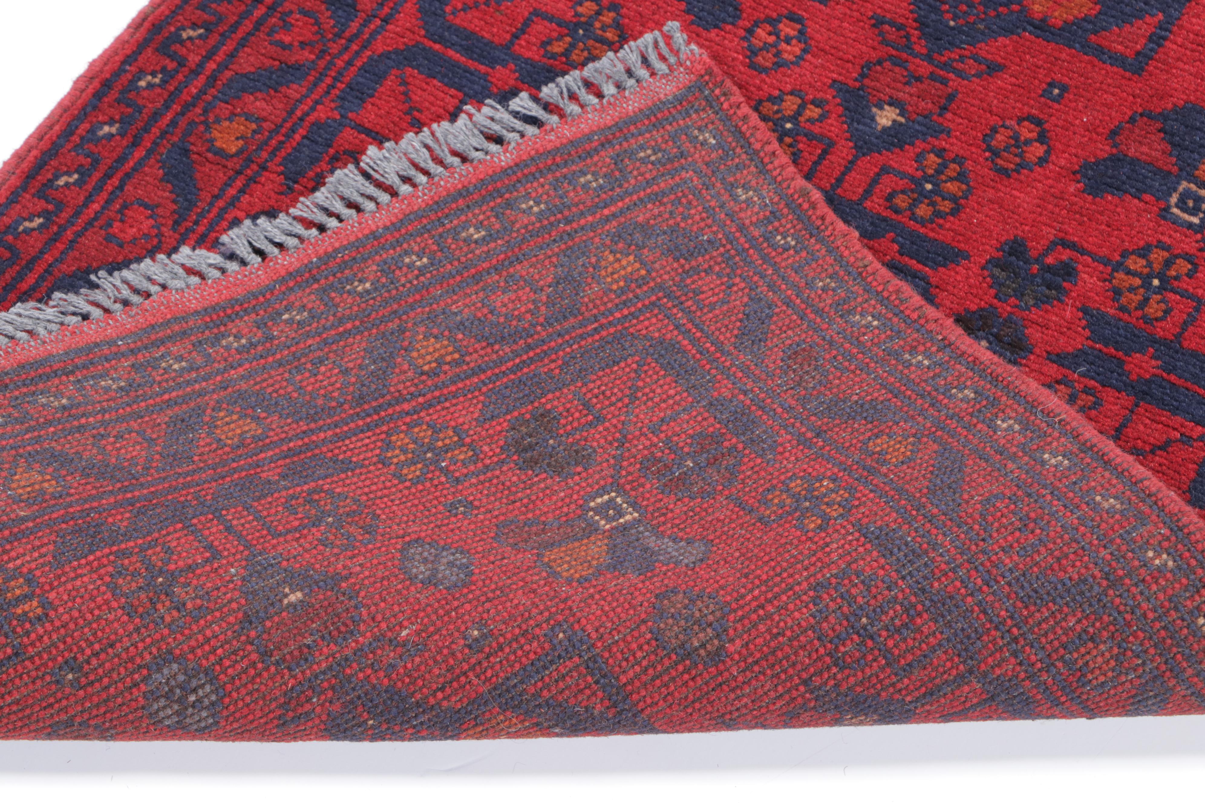 1'9 x 3'5 Hand-Knotted Afghan Kunduz Accent Rug