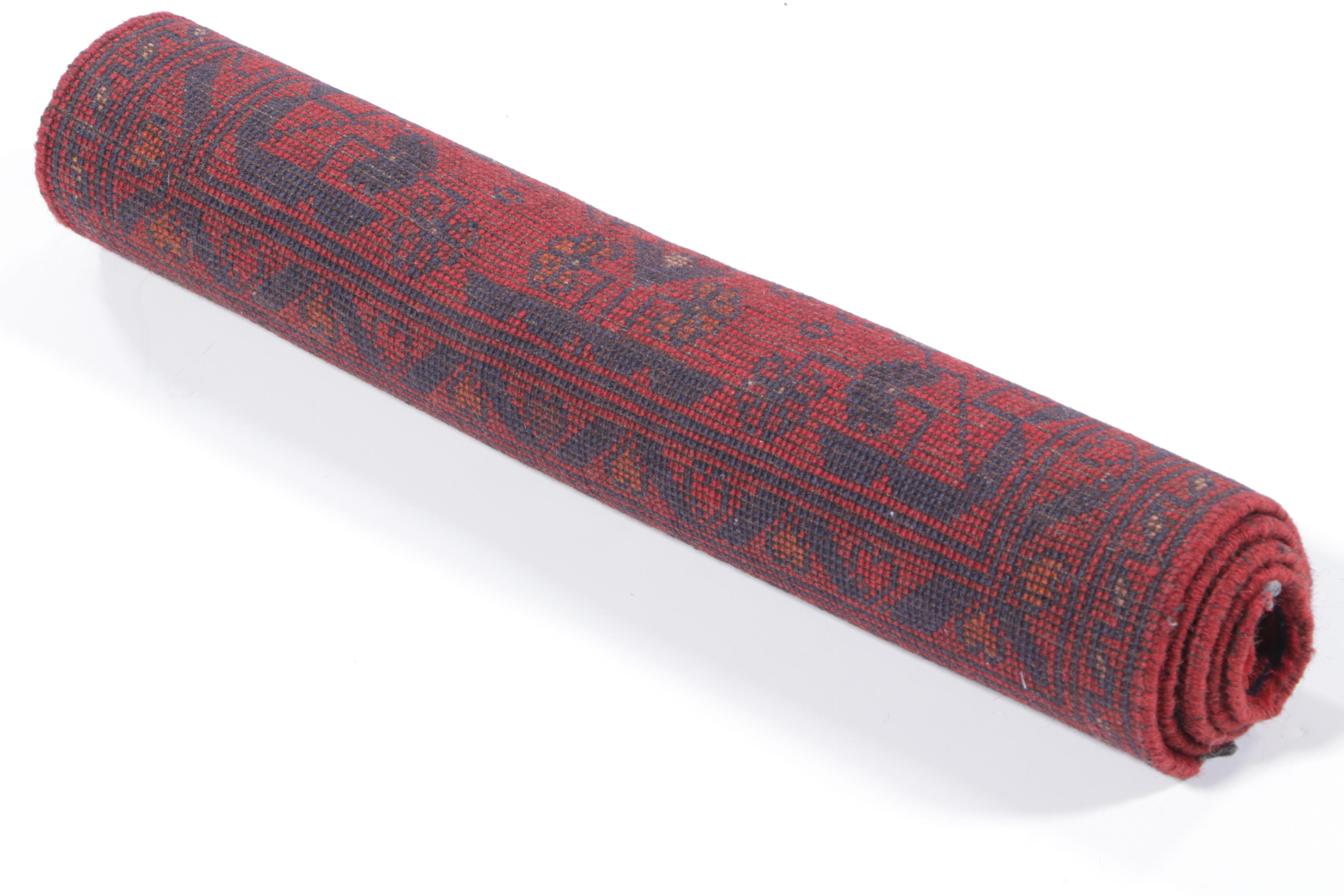 1'9 x 3'5 Hand-Knotted Afghan Kunduz Accent Rug