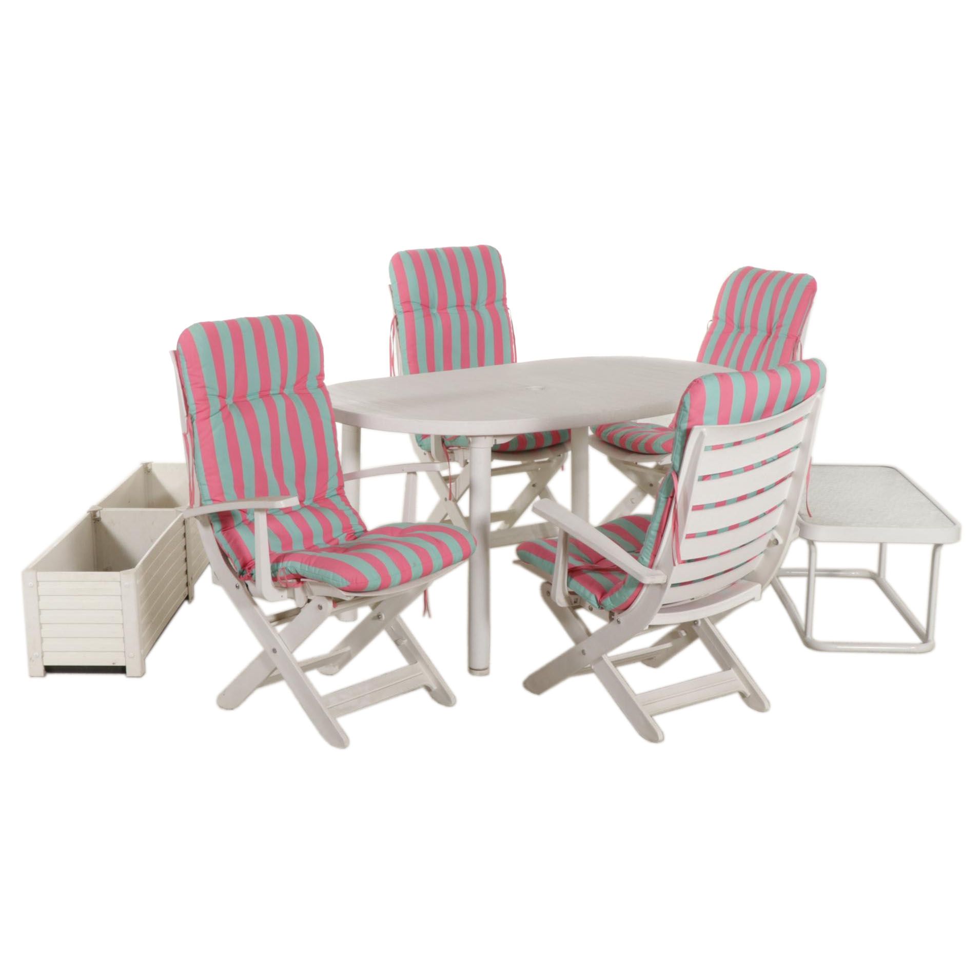 Grosfillex Molded Plastic Folding Lounge Chairs, Dining Table and More