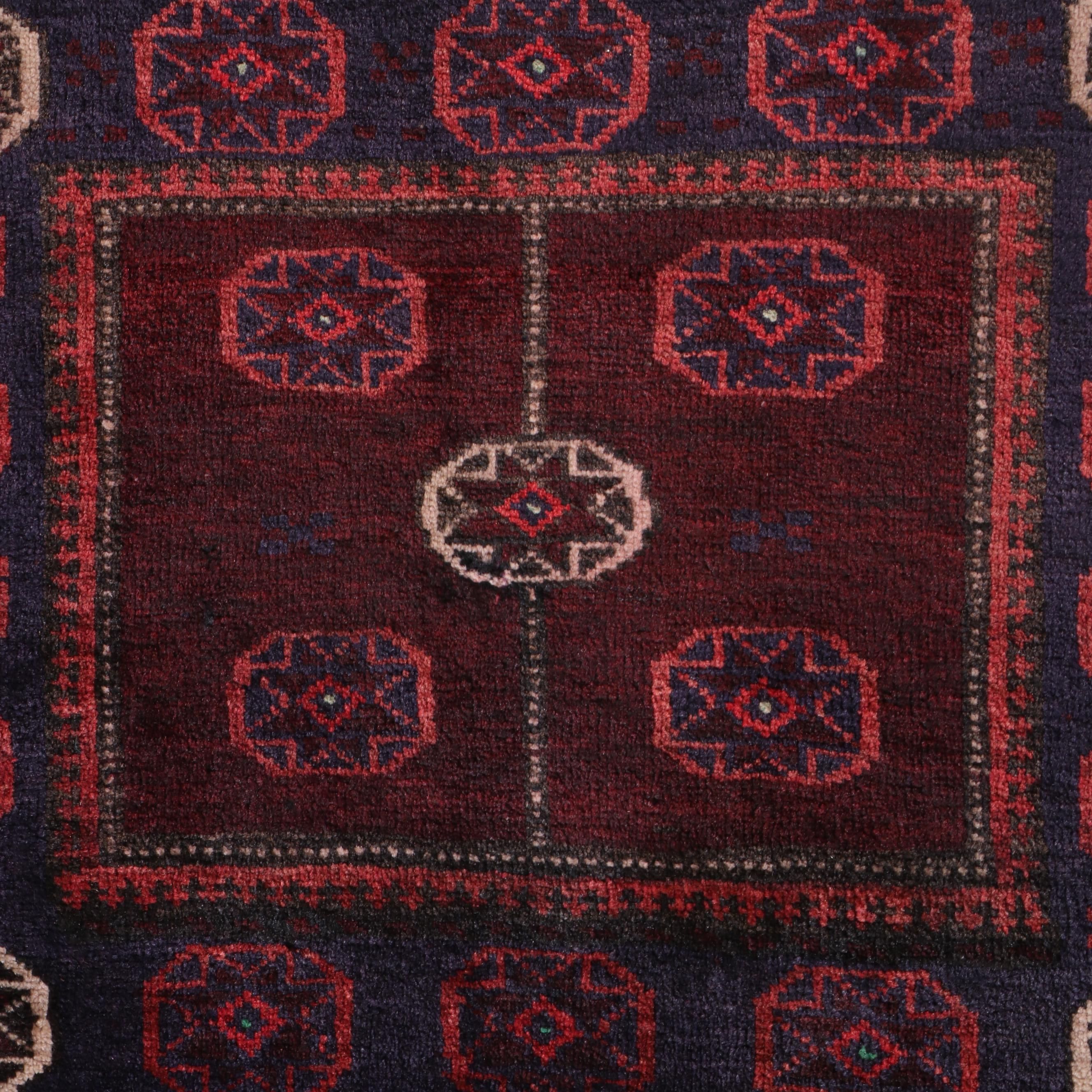 2'1 x 2'8 Hand-Knotted Afghan Bokhara Style Accent Rug