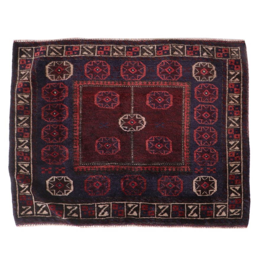 2'1 x 2'8 Hand-Knotted Afghan Bokhara Style Accent Rug