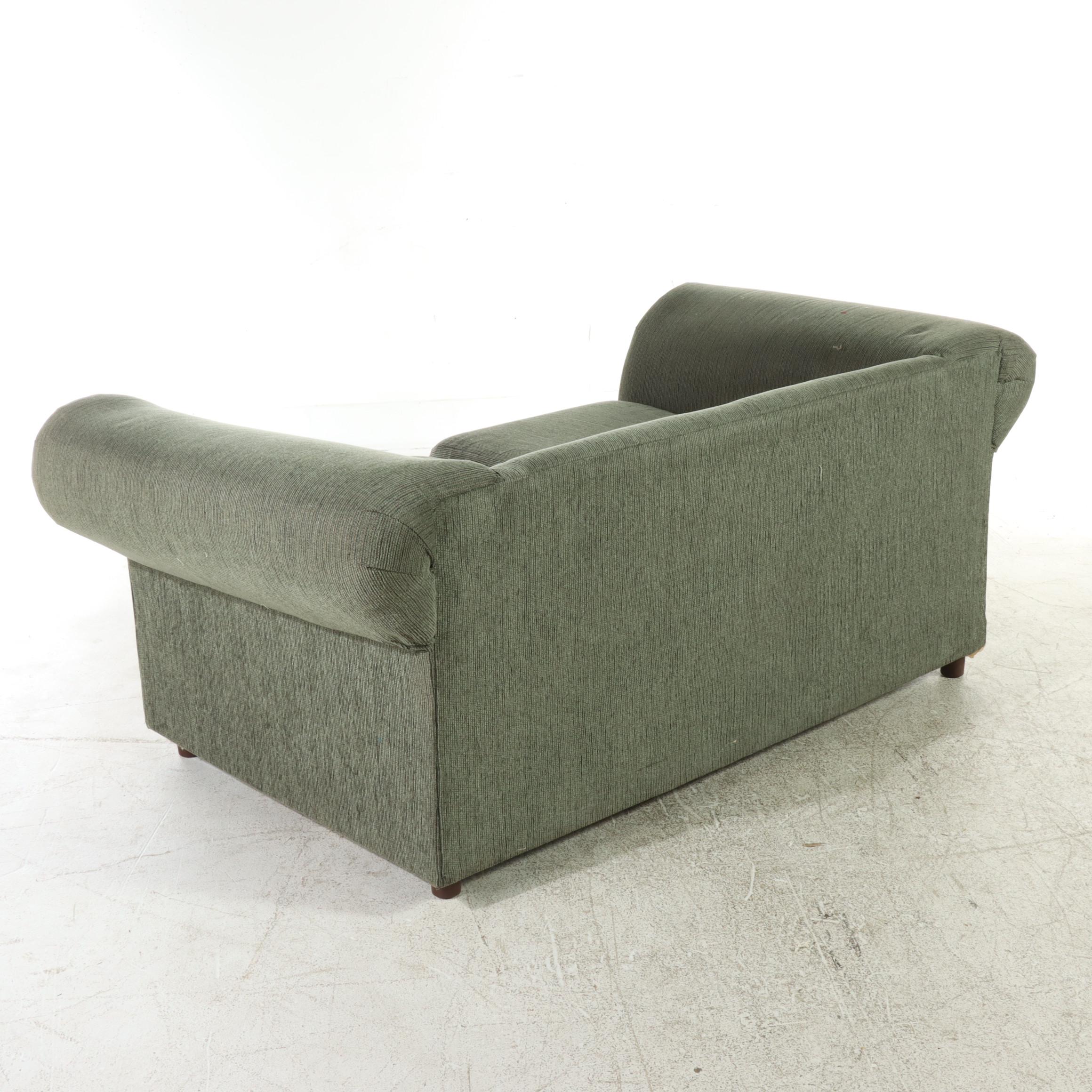 Golden Chair Slipcovered Loveseat Sofa with Back Pillows