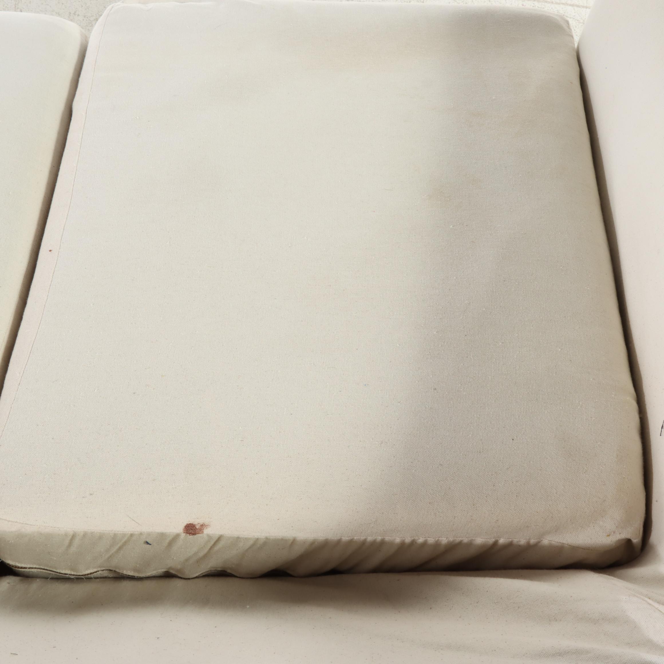 Golden Chair Slipcovered Loveseat Sofa with Back Pillows