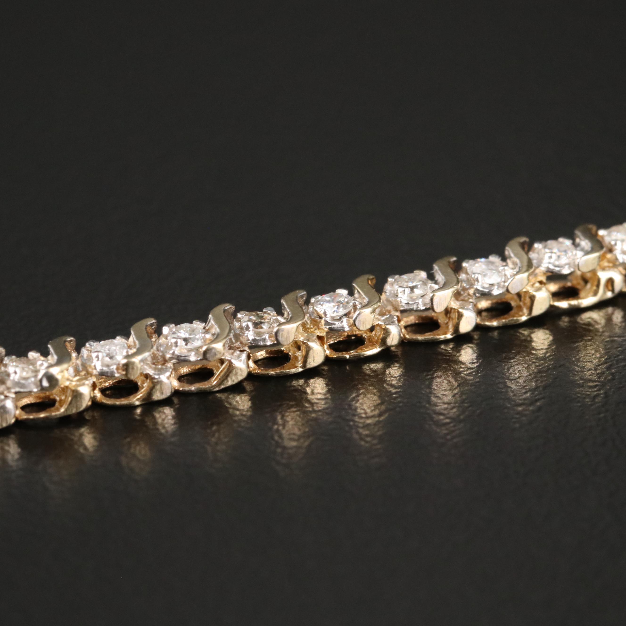 14K 0.97 CTW Diamond Line Bracelet