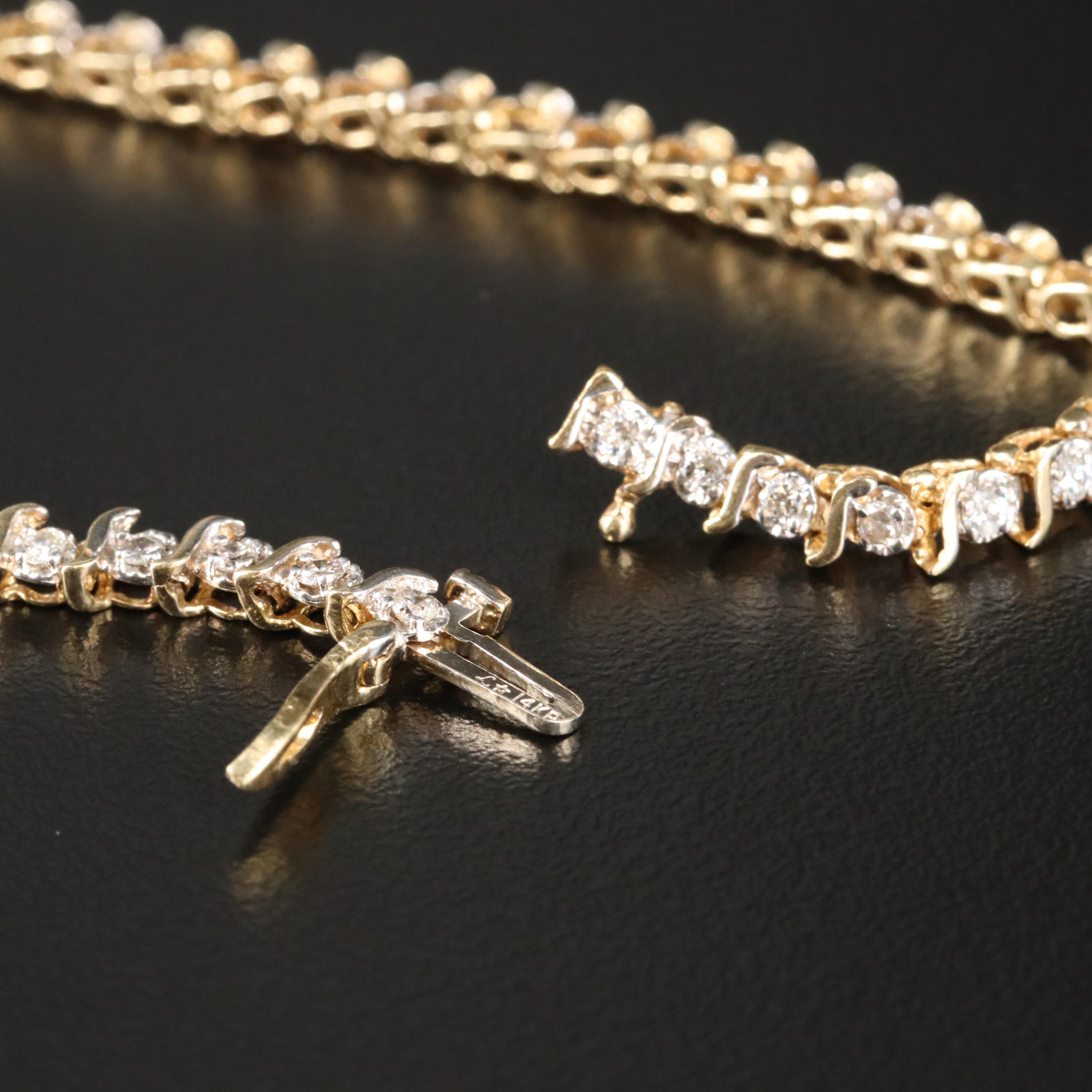 14K 0.97 CTW Diamond Line Bracelet