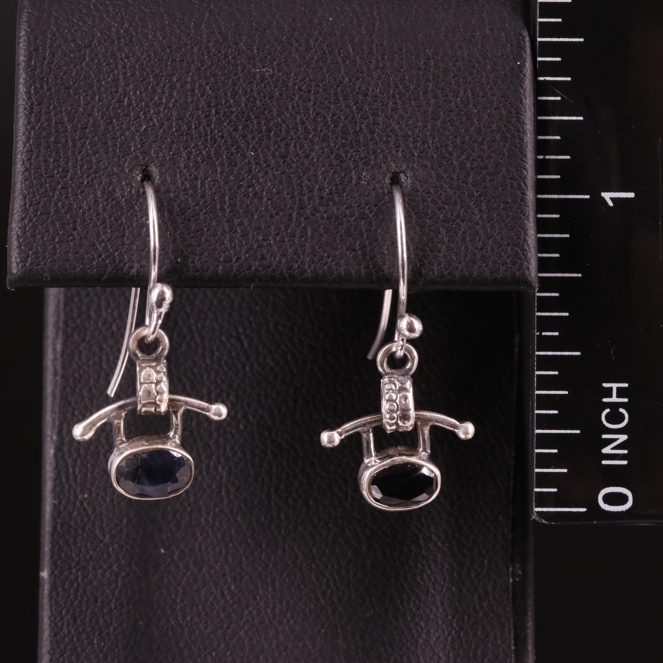 Sterling Sapphire Drop Earrings