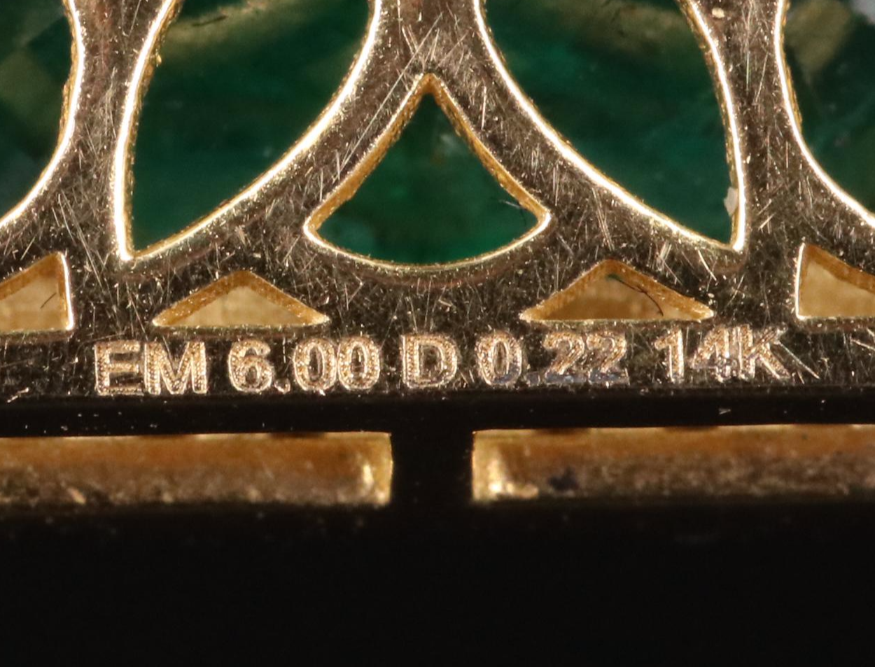 14K 6.00 CT Emerald and Diamond Necklace