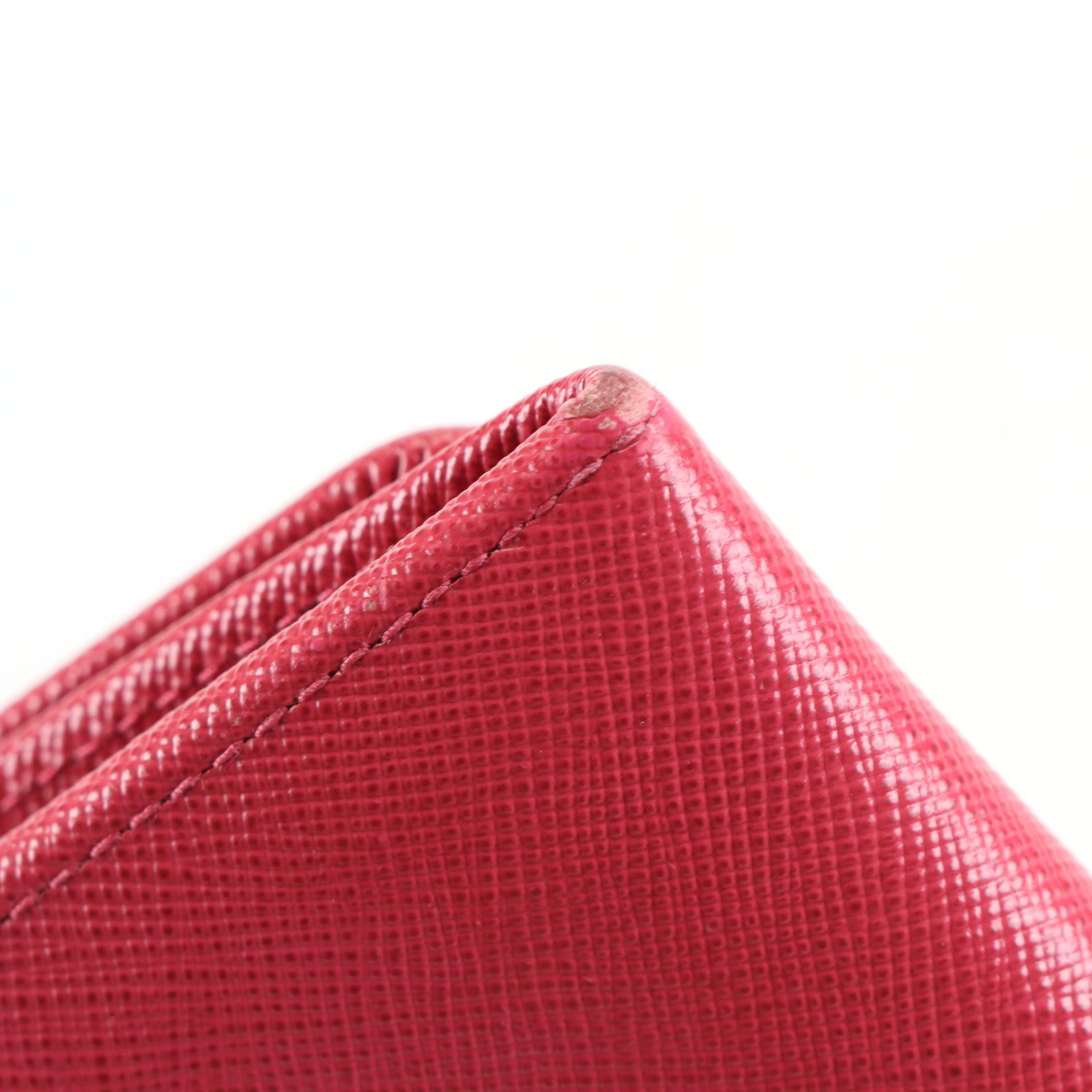 Prada Bow Wallet in Peonia Saffiano Leather