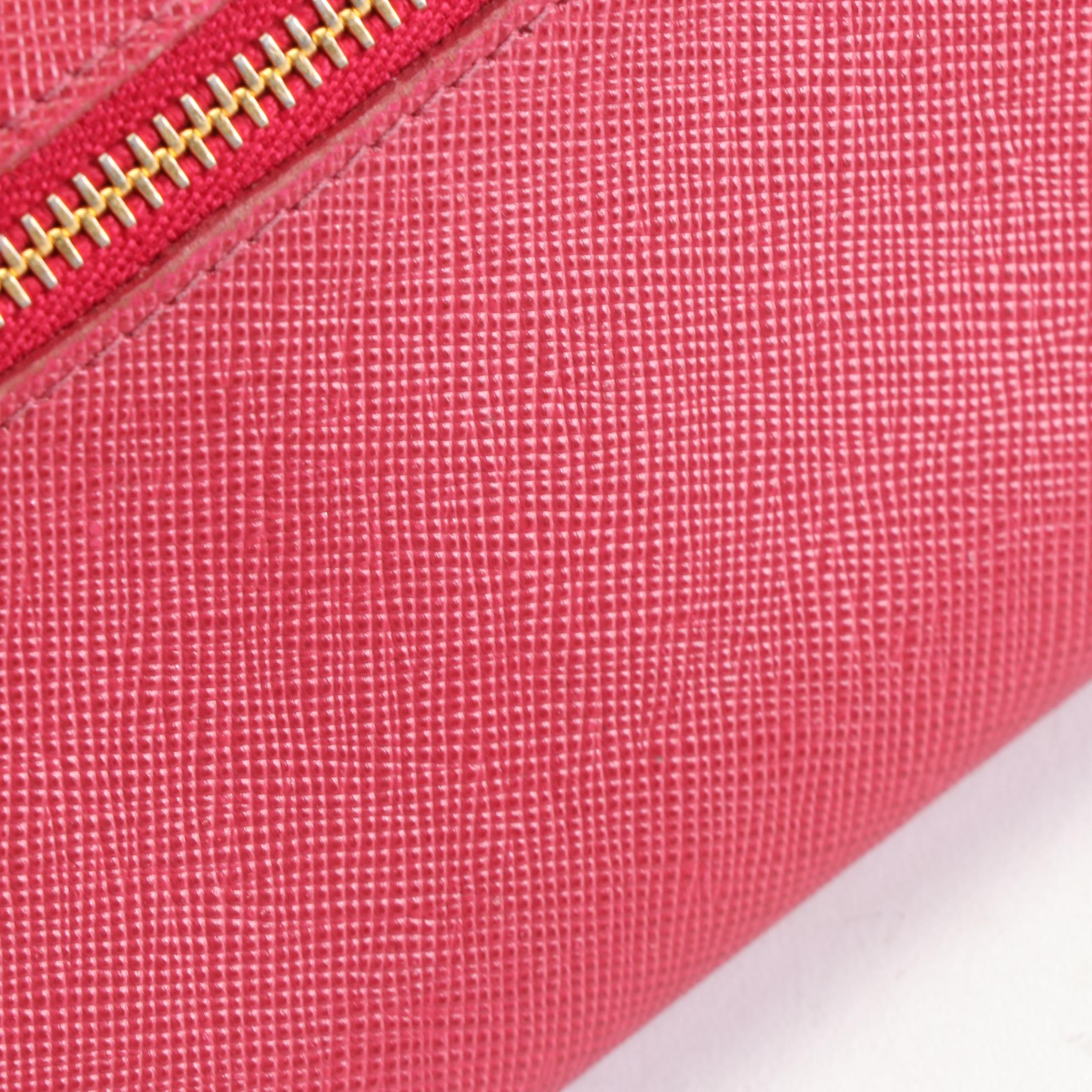 Prada Bow Wallet in Peonia Saffiano Leather