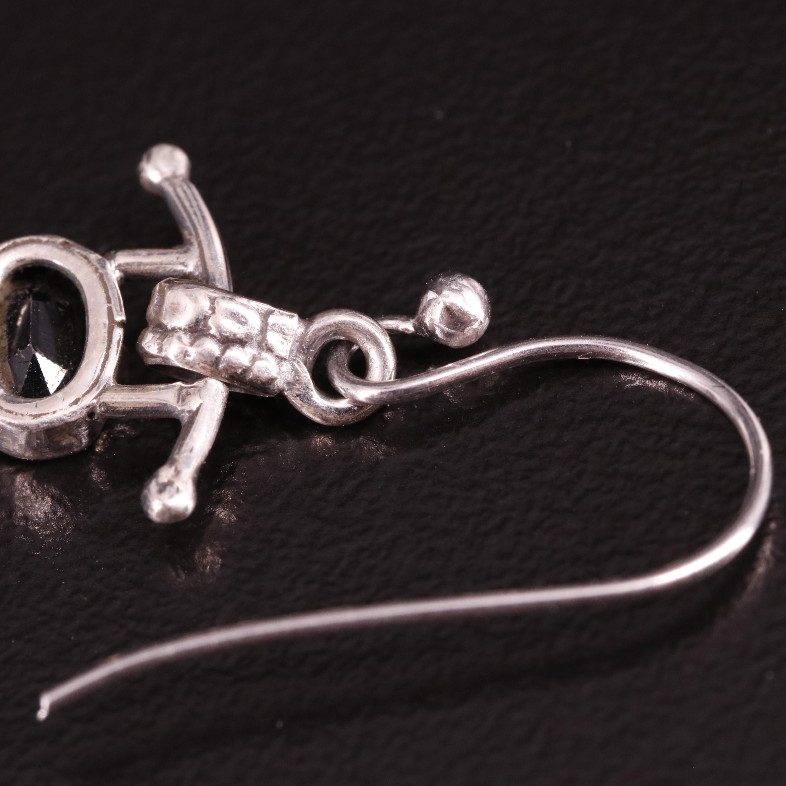 Sterling Sapphire Drop Earrings